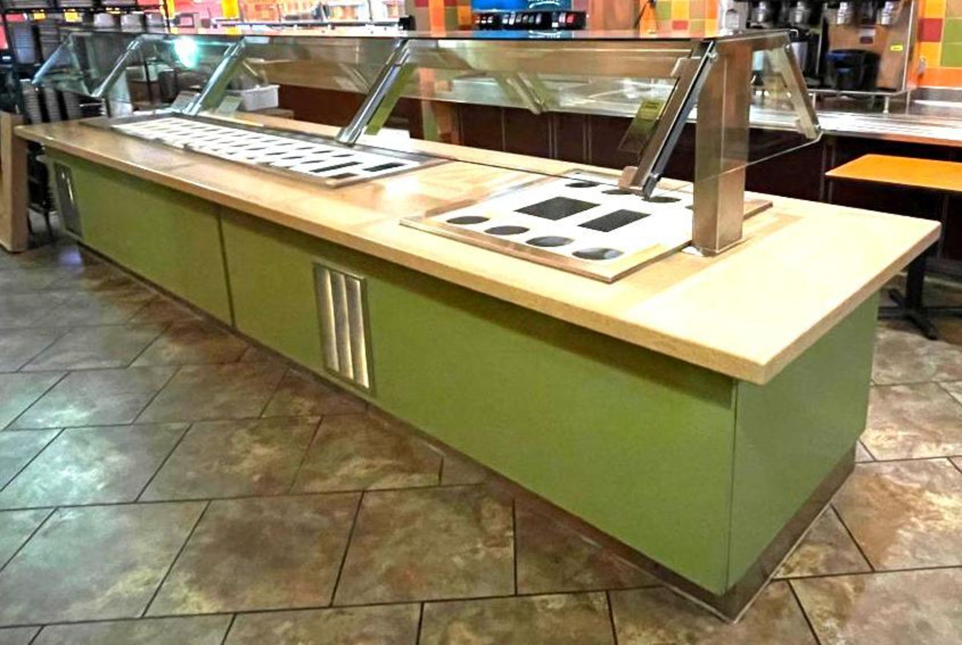 DESCRIPTION 12' REFRIGERATED BUFFET TABLE WITH GLASS SNEEZE GUARD AND REFRIGERATED BASE BRAND/MODEL