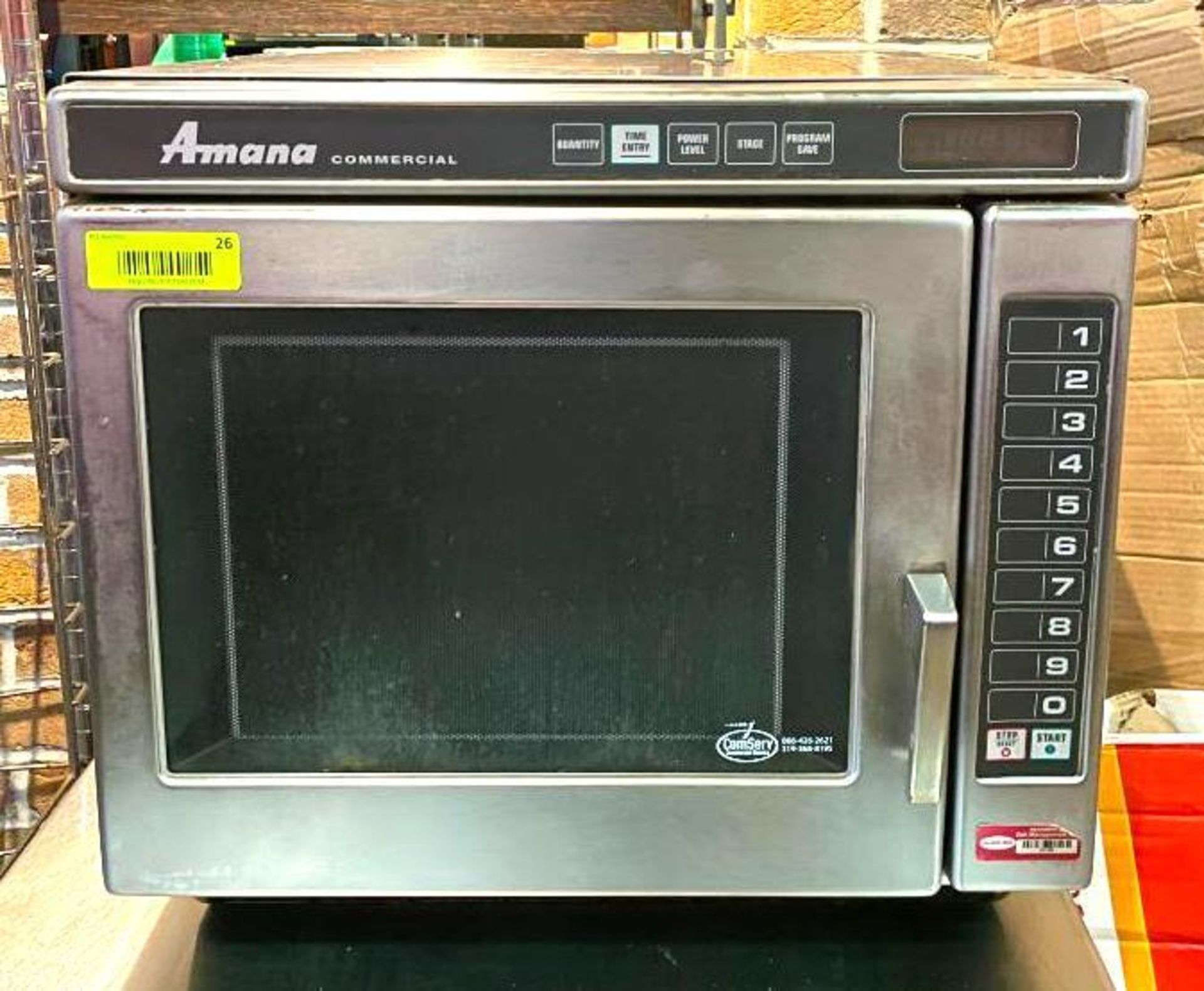 DESCRIPTION COMMERCIAL 2200W MICROWAVE BRAND/MODEL AMANA RC22S2 QUANTITY: X BID 1