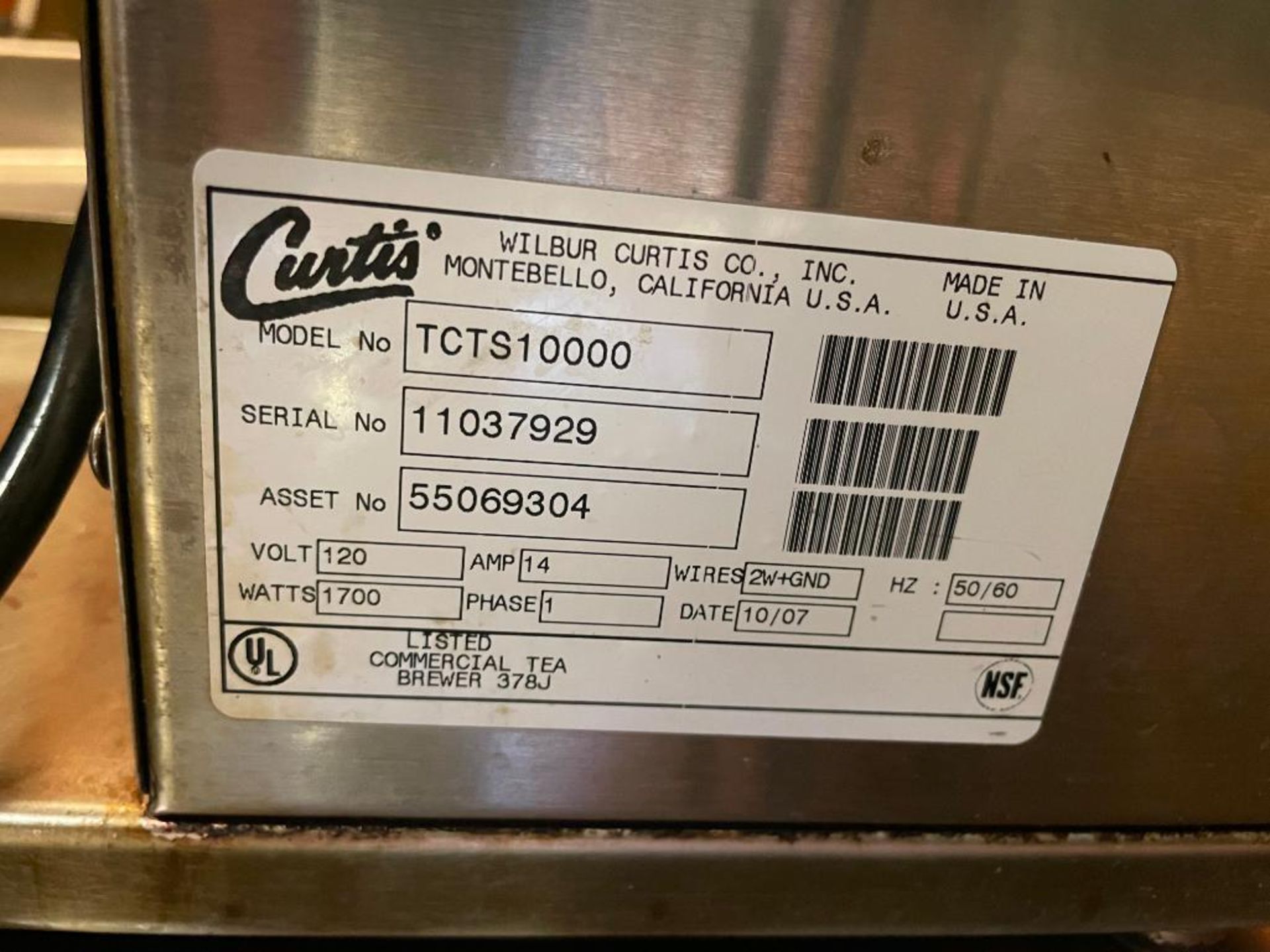 DESCRIPTION 3-5 GALLON STAINLESS STEEL ICED TEA BREWER BRAND/MODEL CURTIS TCTS1000 QUANTITY: X BID 1 - Image 2 of 2