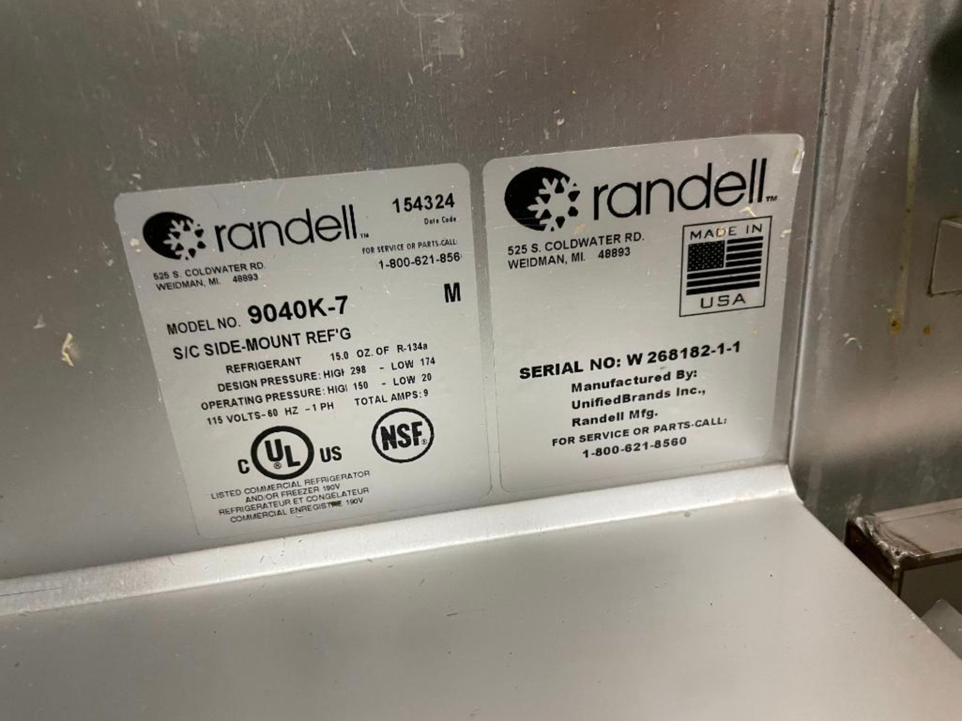 DESCRIPTION 4-DRAWER REFRIGERATED SANDWICH PREP TABLE BRAND/MODEL RANDELL 9040K-7 ADDITIONAL INFO MI - Image 2 of 2