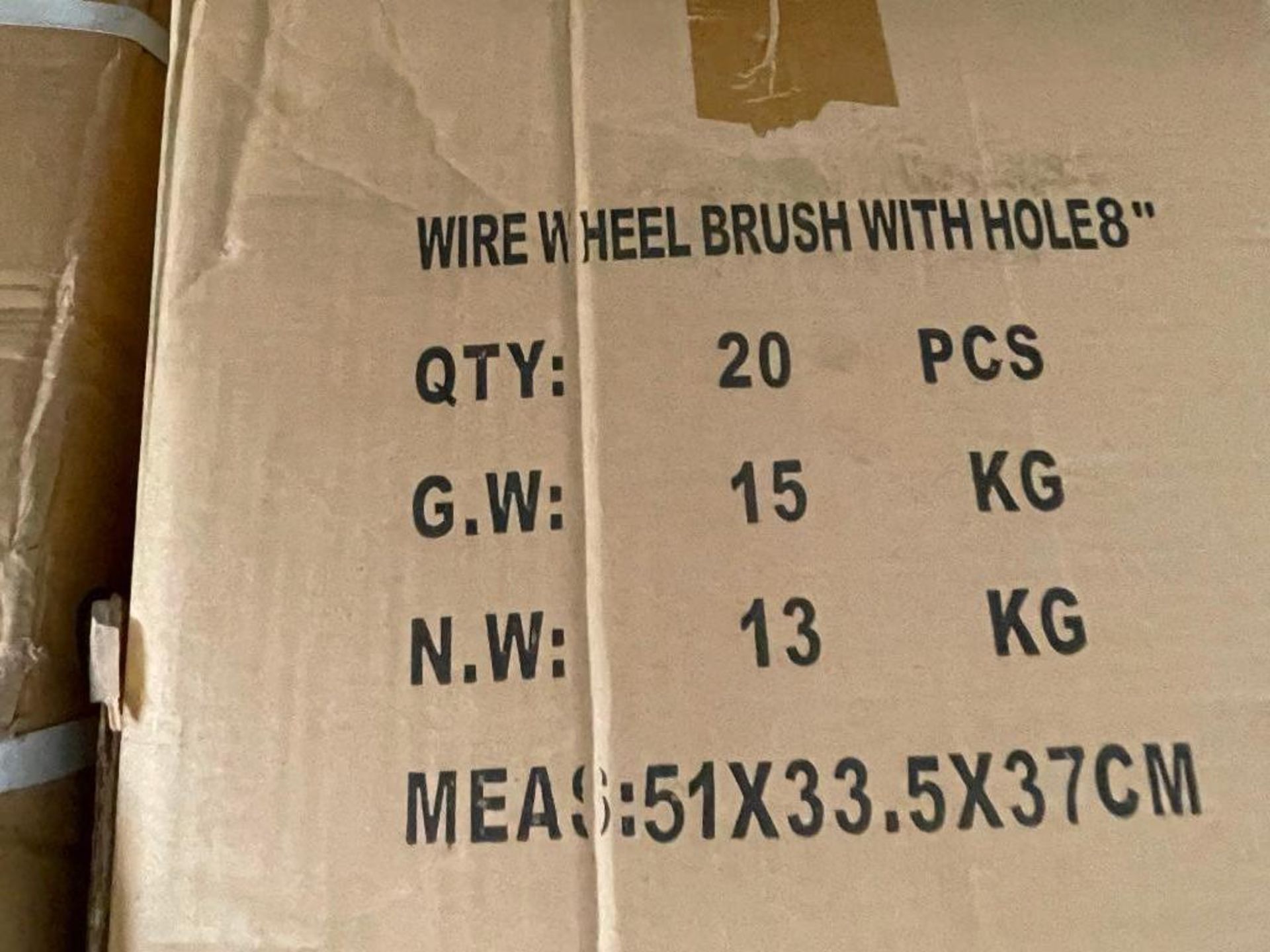 DESCRIPTION: (5) CASES OF 8" WIRE WHEEL BRUSH W/ HOLES. 20 UNITS PER BOX. 100 UNITS TOTAL BRAND / MO - Image 3 of 3