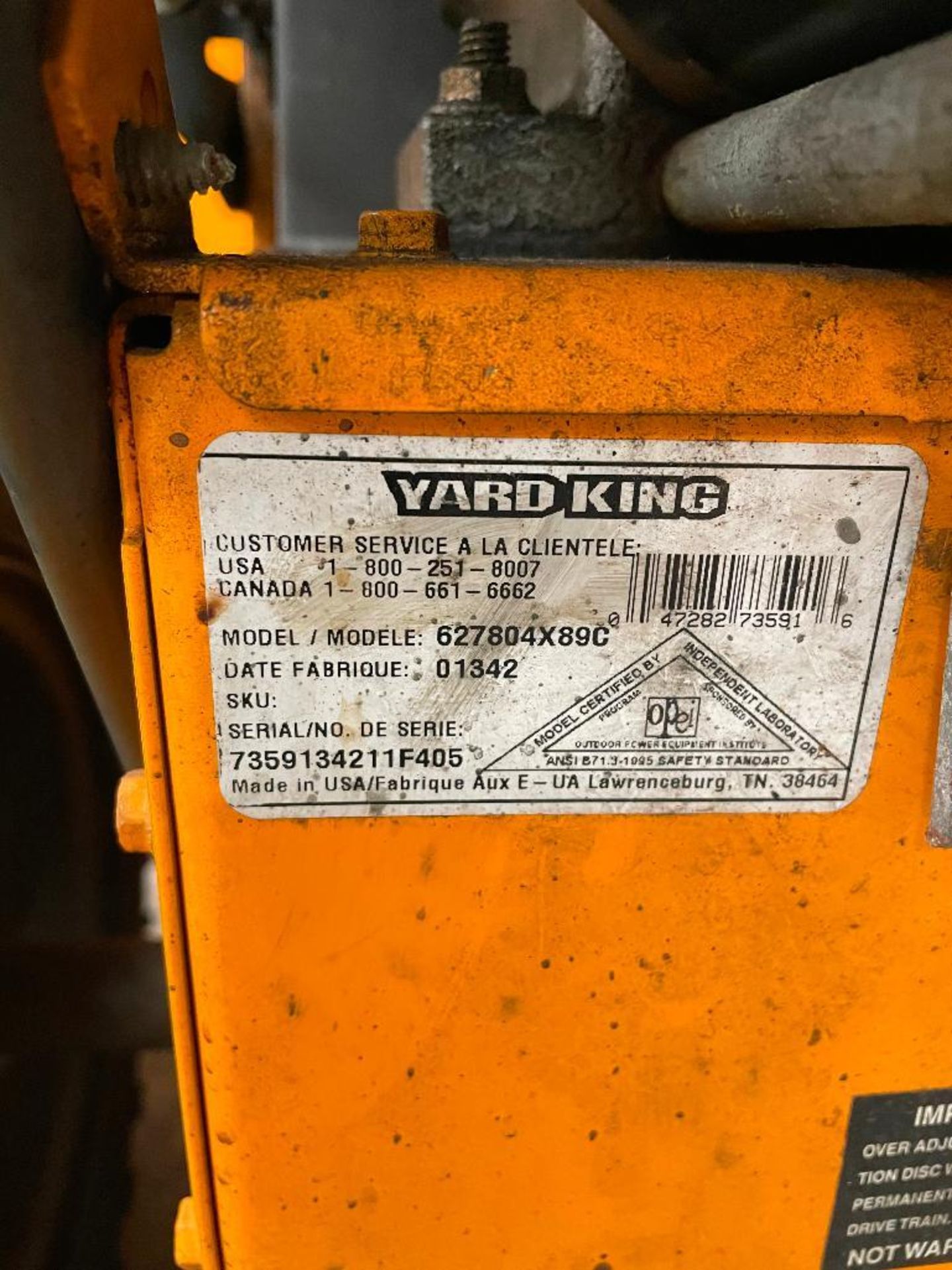 DESCRIPTION YARD KING PERFORMANCE 8HP ELECTRIC START SNOW THROWER ADDITIONAL INFORMATION 8HP, ELECTR - Image 12 of 12