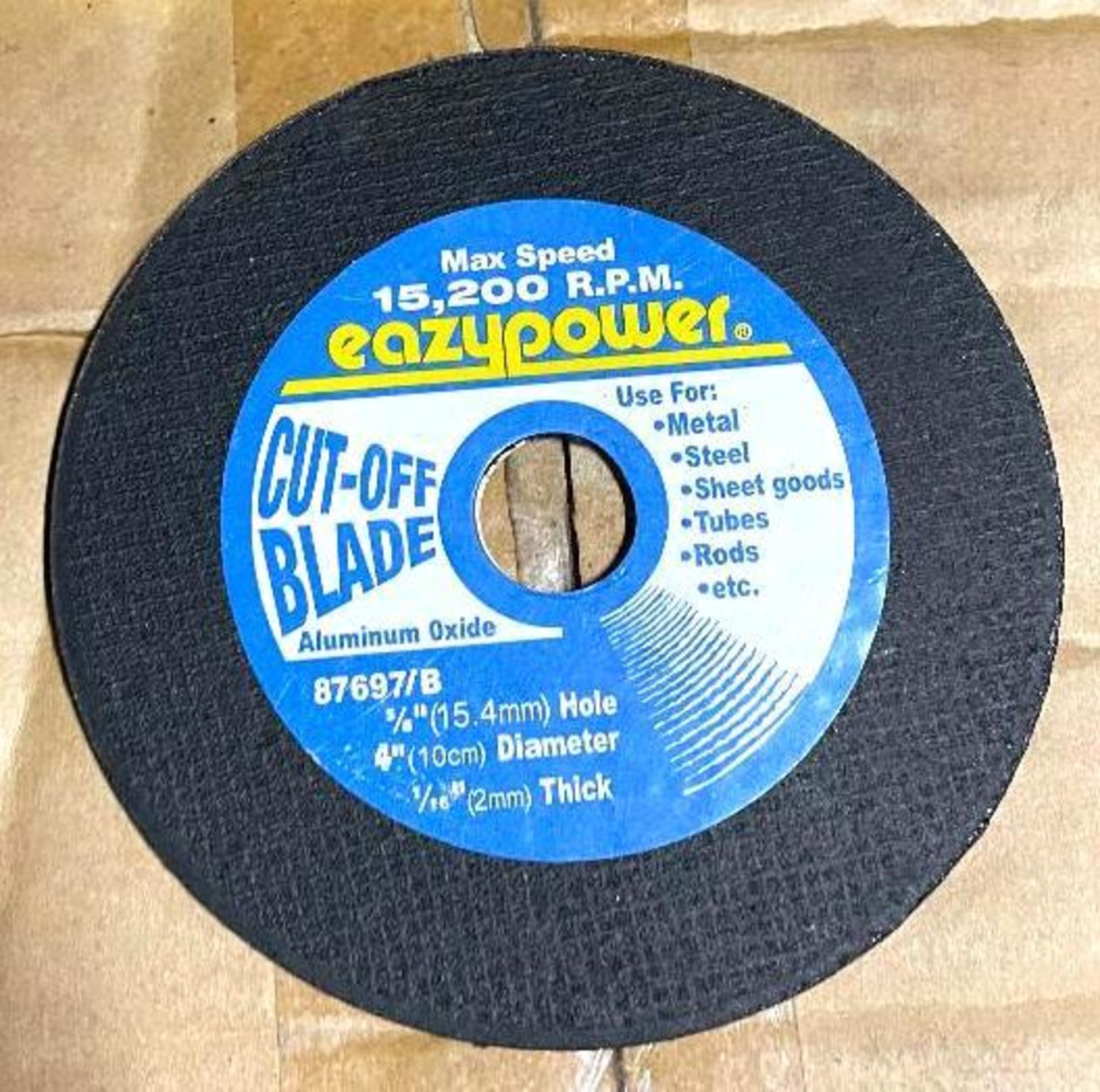 (400) 4" X 1/16" ALUMINUM OXIDE CUTTING BLADE W/ 5/8" ARBOR HOLE BRAND/MODEL EAZYPOWER 87697 RETAIL