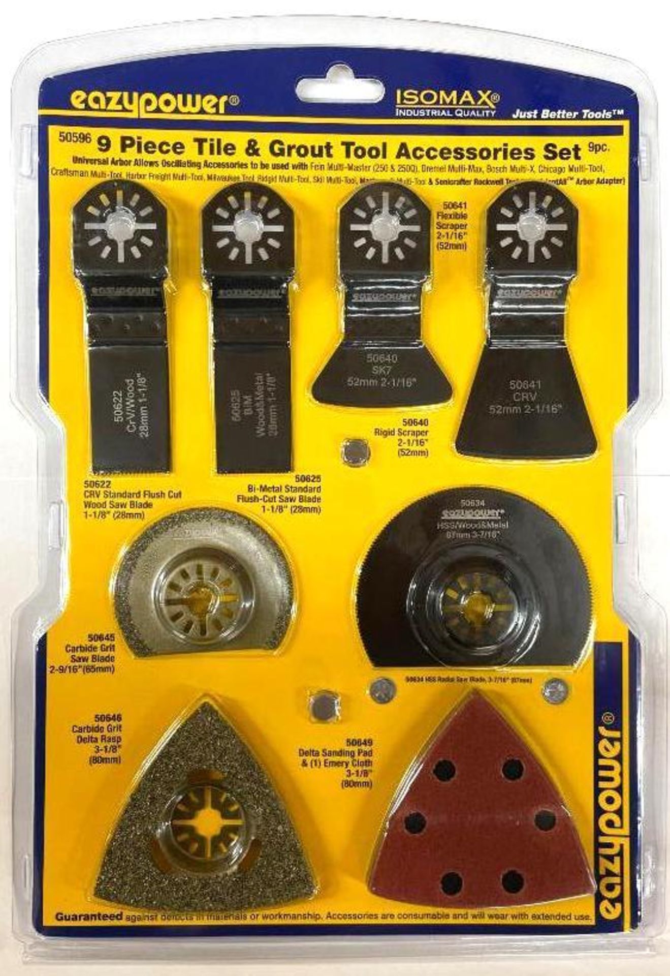 DESCRIPTION (70) 9PC TILE & GROUT TOOL ACCESSORIES SET BRAND/MODEL EAZY POWER 50596 ADDITIONAL INFO - Image 2 of 4