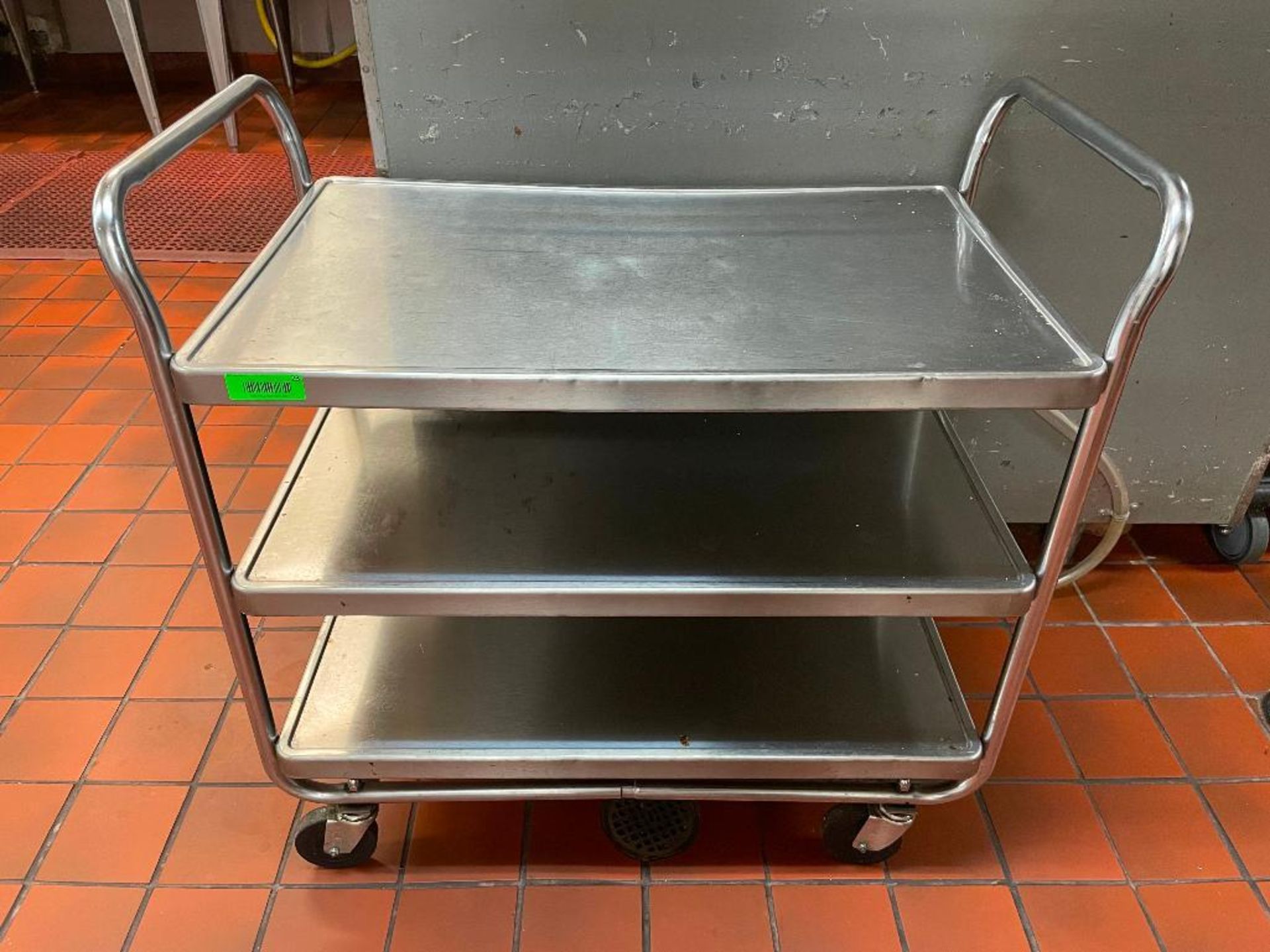 DESCRIPTION: 33" THREE TIER STAINLESS UTILITY CART LOCATION: KITCHEN QTY: 1