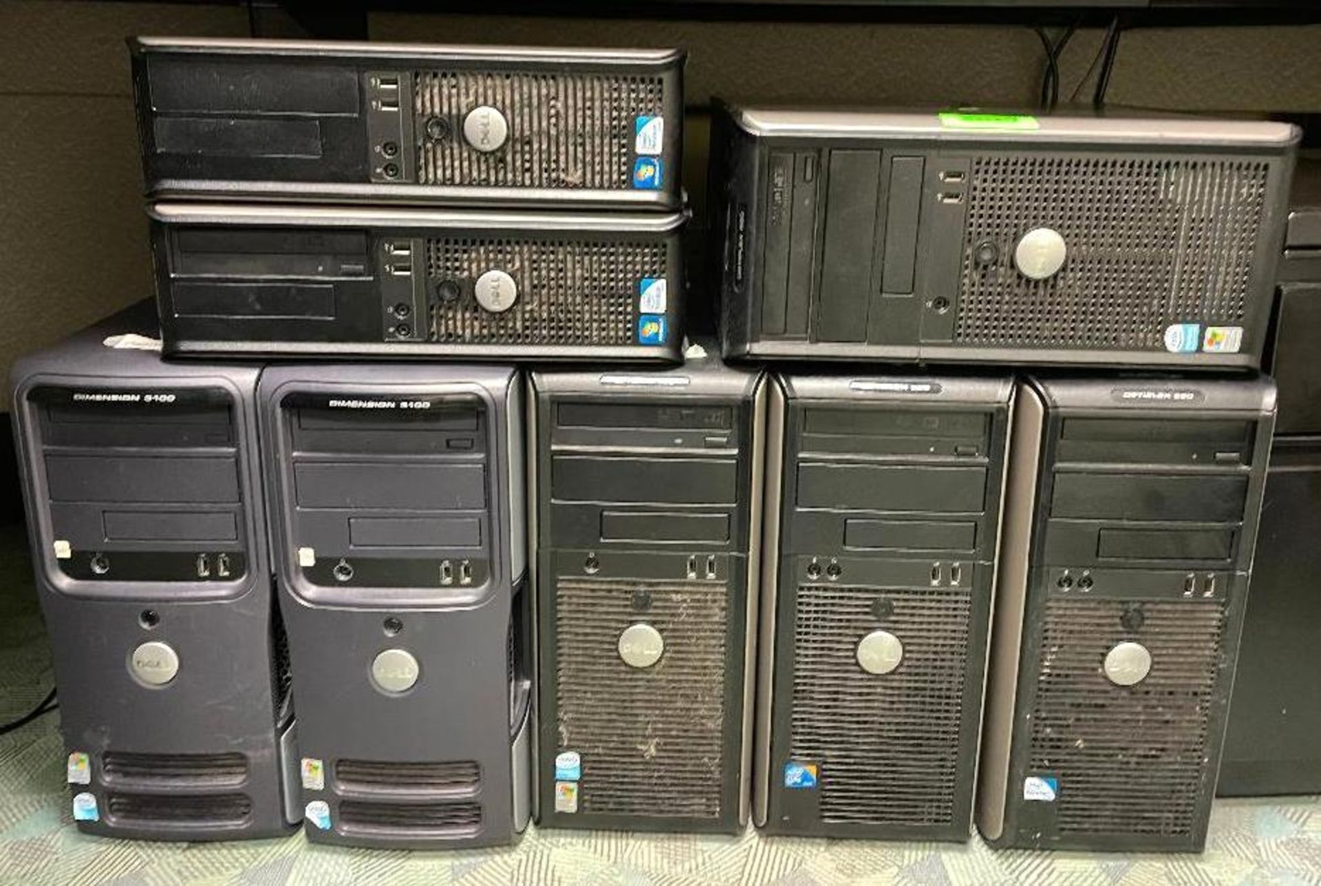DESCRIPTION ASSORTED DELL DESKTOP TOWERS (NO HARDRIVES) LOCATION FIRST FLOOR: SOUTH WING THIS LOT IS