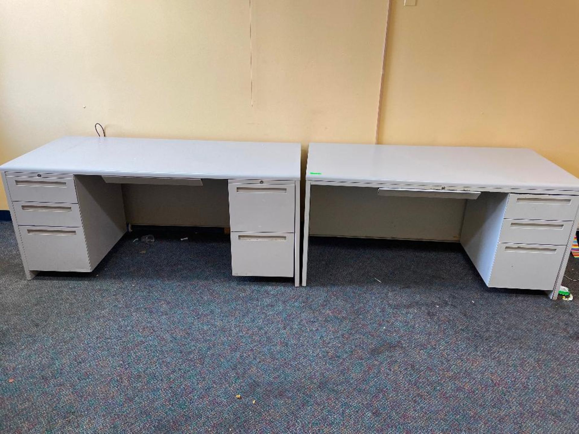 DESCRIPTION (2) 60" X 30" METAL FRAMED OFFICE DESKS LOCATION 540 THIS LOT IS ON MONEY QUANTITY 1 - Image 3 of 6