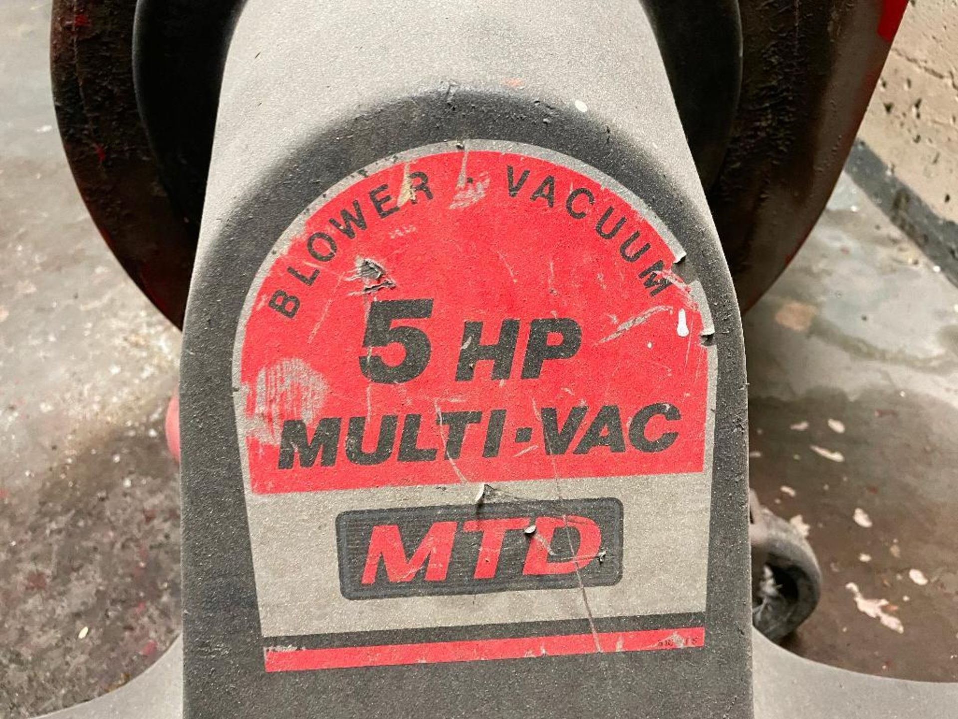 DESCRIPTION MTD 5HP MULTI-VAC BLOWER/ VACUUM BRAND/MODEL MTD LOCATION BOILER ROOM QUANTITY 1 - Image 5 of 6