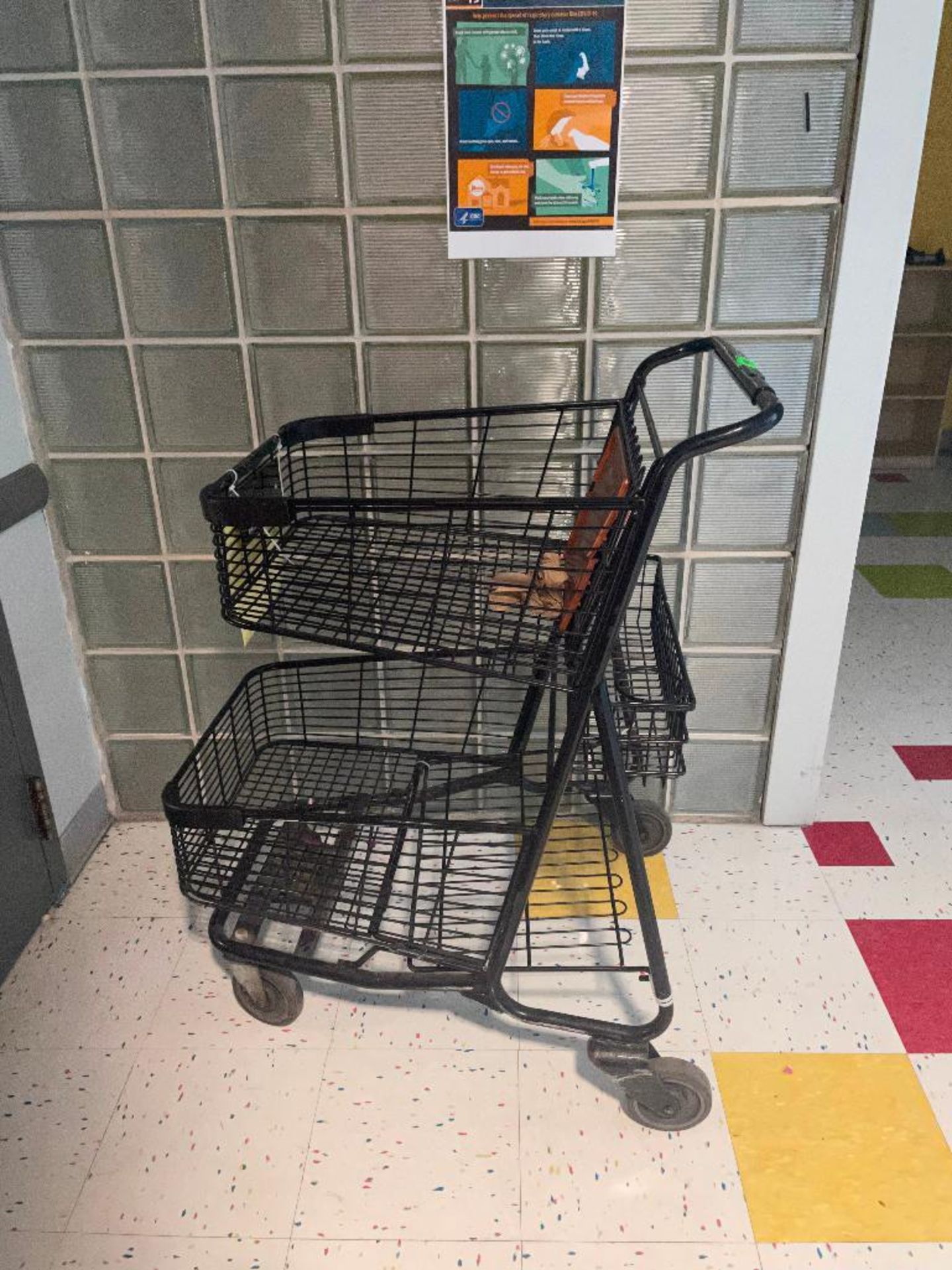 DESCRIPTION: TWO TIER SHOPPING CART THIS LOT IS: ONE MONEY QTY: 1 - Image 2 of 3