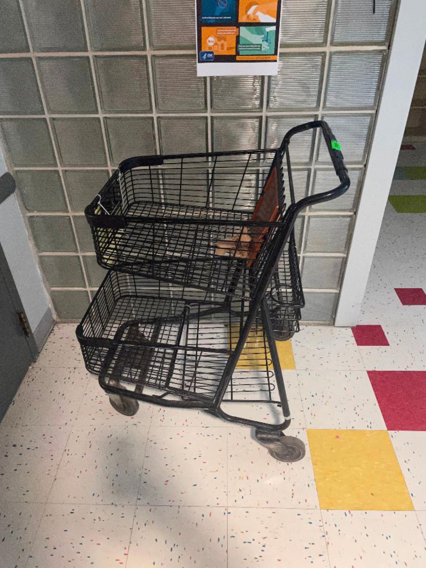 DESCRIPTION: TWO TIER SHOPPING CART THIS LOT IS: ONE MONEY QTY: 1 - Image 3 of 3