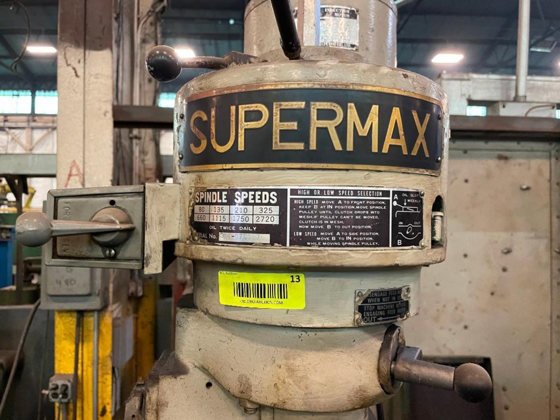 DESCRIPTION SUPERMAX INDUSTRIAL MILL MACHINE BRAND/MODEL YEONG CHIN 0713875 ADDITIONAL INFO SEE PHOT - Image 18 of 18