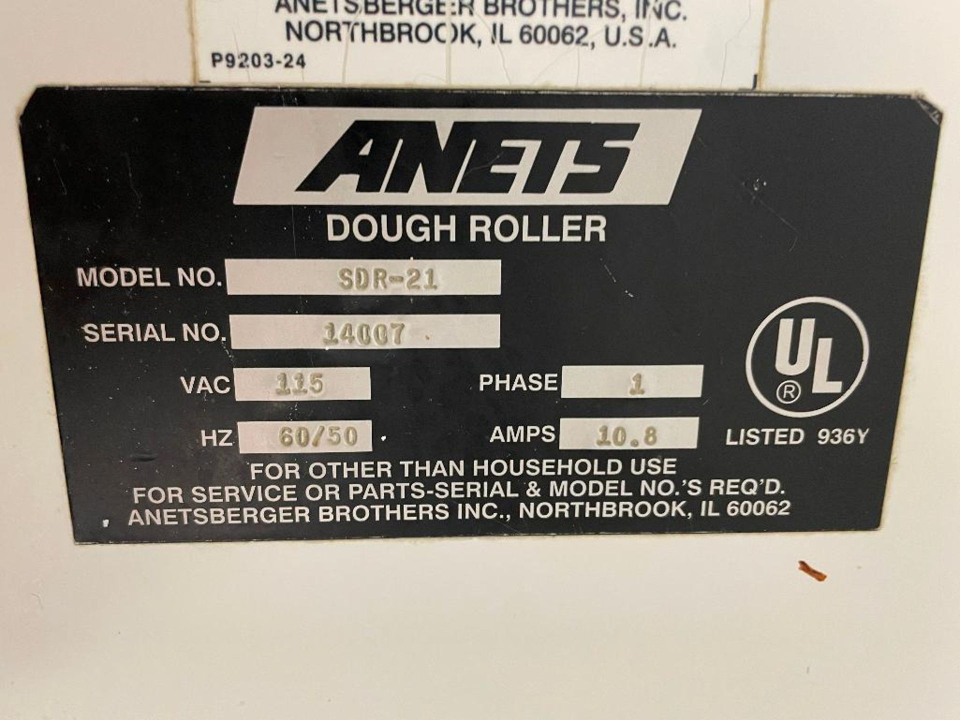 DESCRIPTION: ANETS SDR-21 DOUBLE PASS THRU DOUGH ROLLER BRAND / MODEL: ANETS SDR-21 ADDITIONAL INFOR - Image 5 of 5