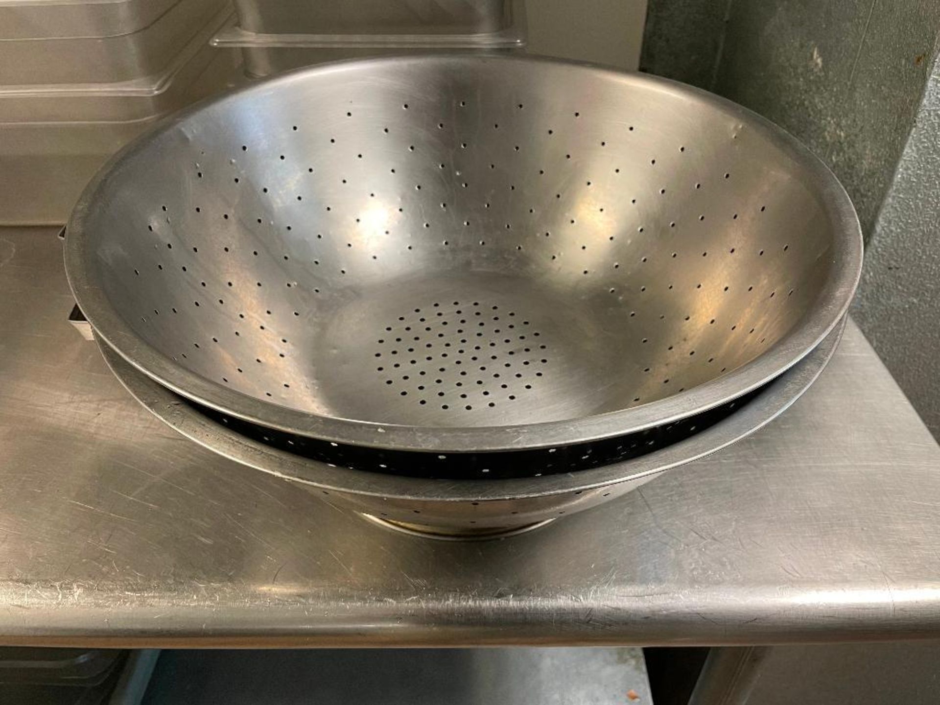 DESCRIPTION: (2) 15" STAINLESS COLANDERS ADDITIONAL INFORMATION ONE MONEY LOCATION: FRISCO TEXAS QTY - Image 3 of 3