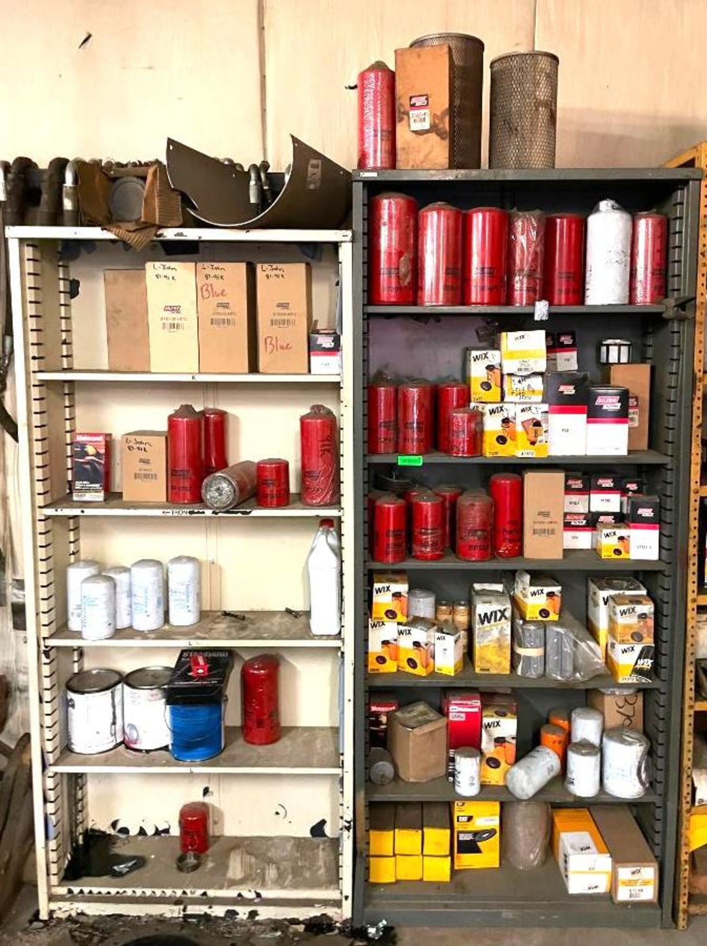 (2) SHELVING UNITS WITH ASSORTED OIL FILTERS AS SHOWN ADDITIONAL INFO SEE PHOTOS FOR MORE DETAIL LOC