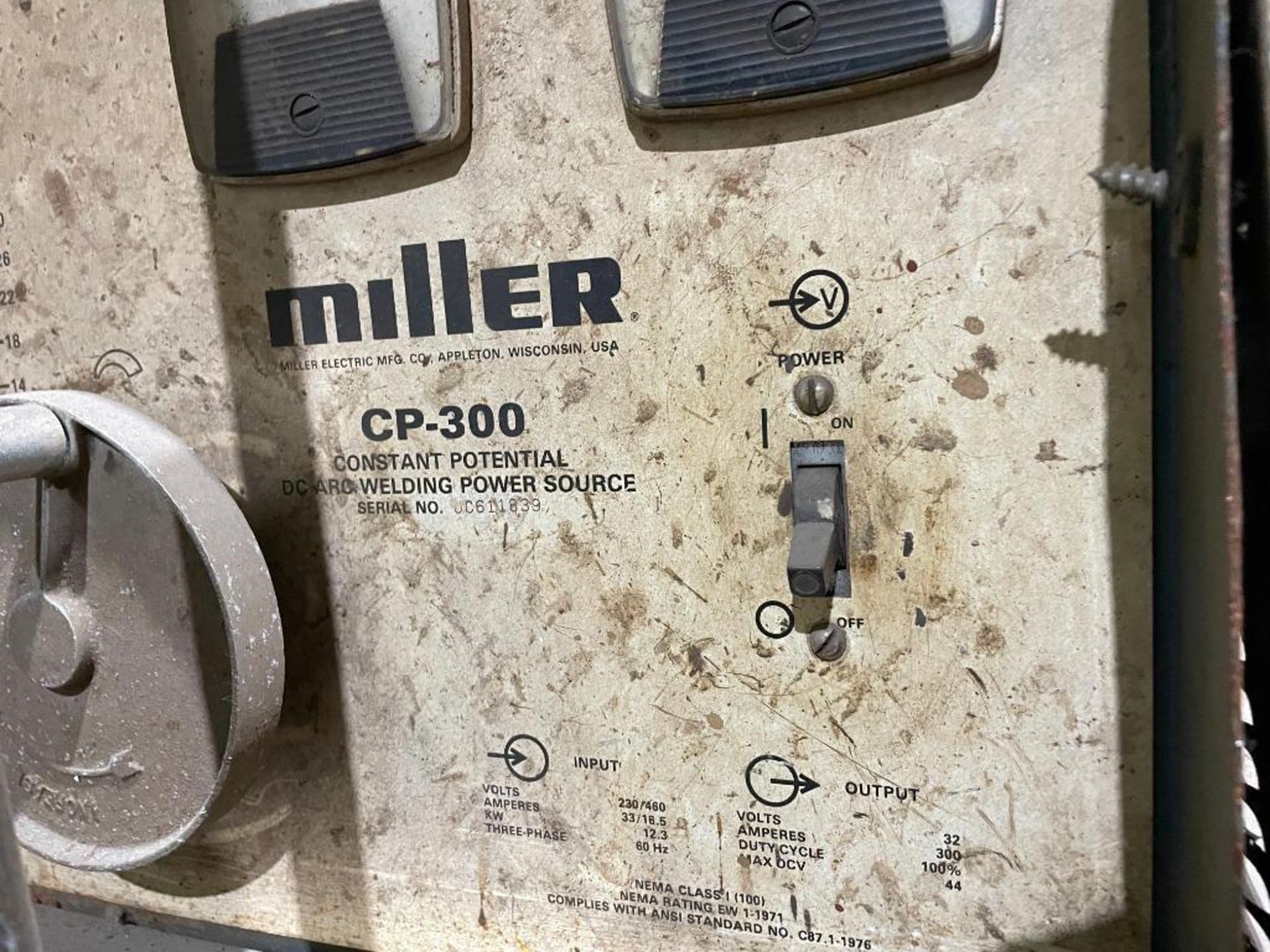 DESCRIPTION MILLER CP-300 DC ARC WELDING POWER SOURCE WELDER (NOT IN WORKING CONDITION, FOR PARTS) B - Image 5 of 8