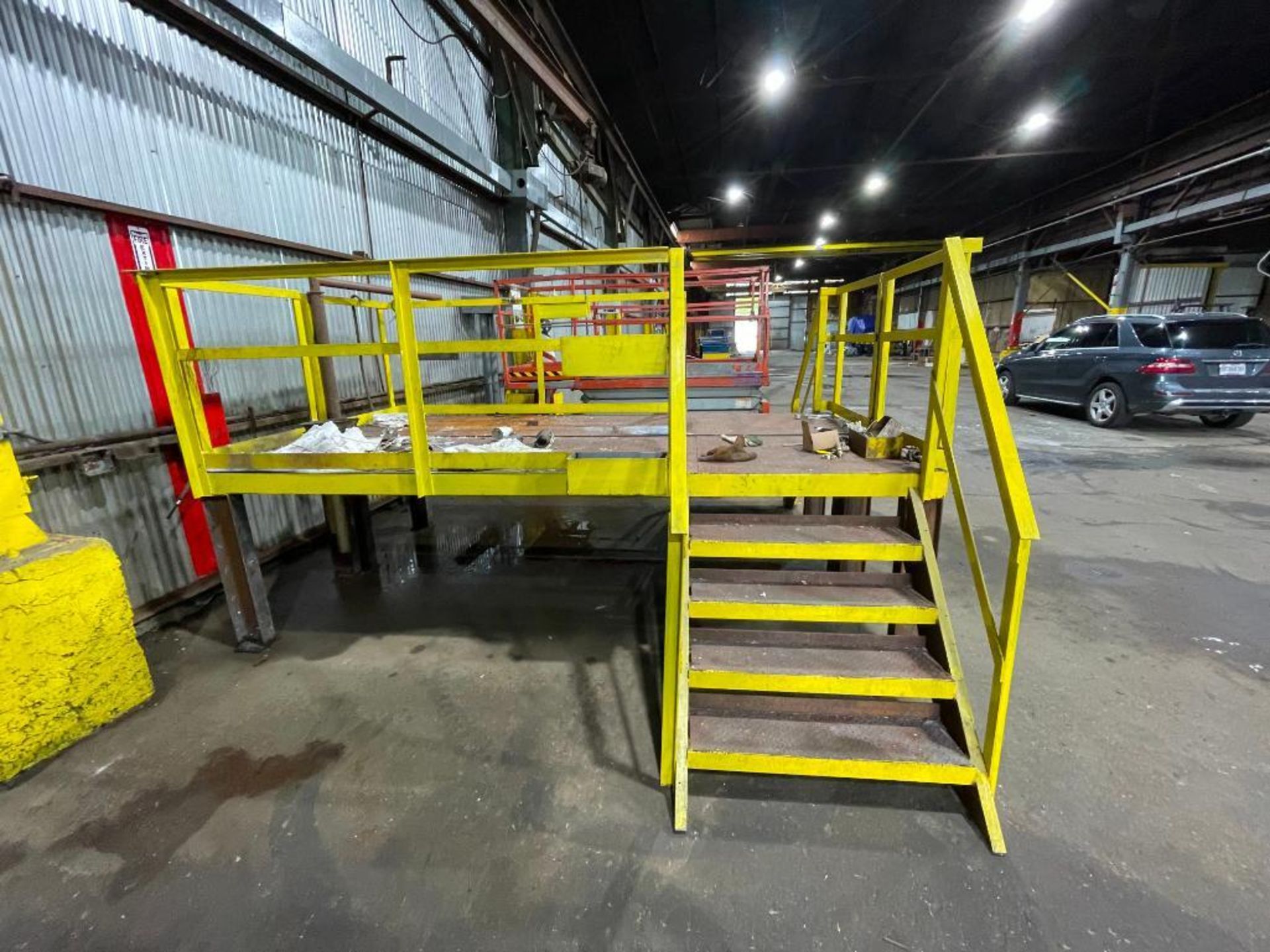 DESCRIPTION 3' TALL STEEL WORK PLATFORM WITH (2) SETS OF STAIRS SIZE 11' X 11' X 3' QUANTITY 1 3' TA - Image 8 of 11