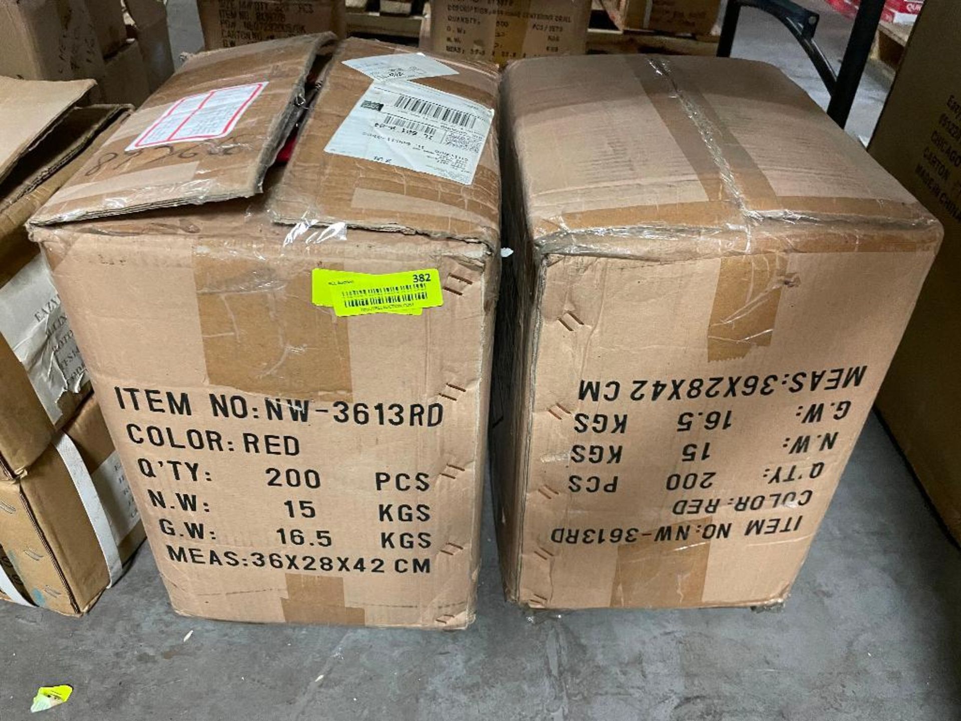 DESCRIPTION: (2) CASES OF RED CANVAS AND PLASTIC TOOLING PACKAGING. 400 UNITS BRAND / MODEL: 3613RD - Image 2 of 3