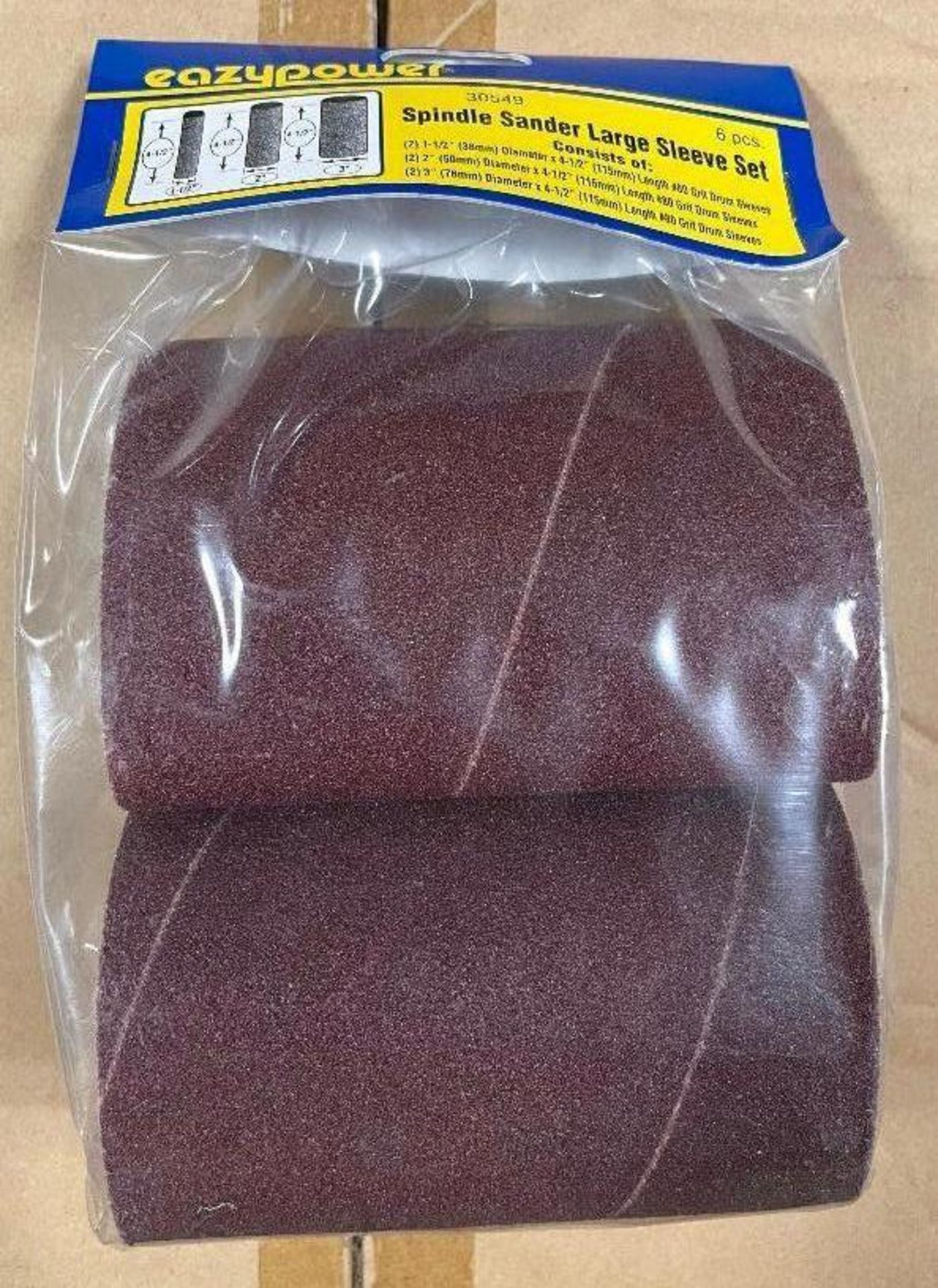 DESCRIPTION: (2) CASES OF 6PC 4 1/2" 80 GRIT SANDING SLEEVES. 20 PER CASE, 40 IN LOT BRAND / MODEL: