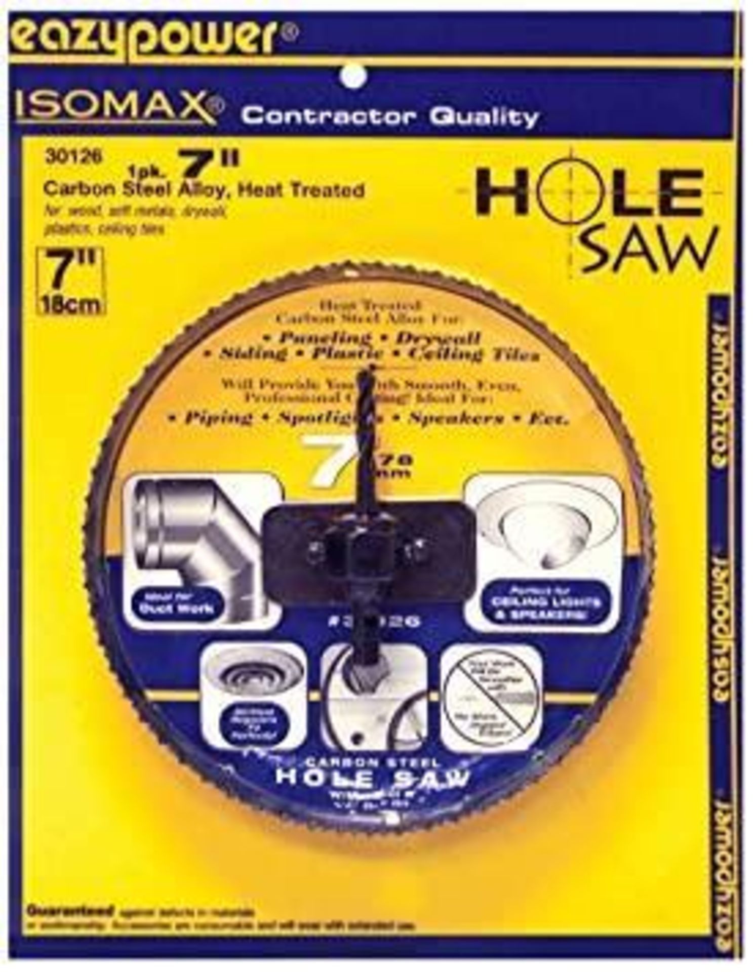 DESCRIPTION: (3) CASES OF 7" HOLE SAWS. 50 PER CASE, 150 IN LOT ADDITIONAL INFORMATION RETAILS FOR $