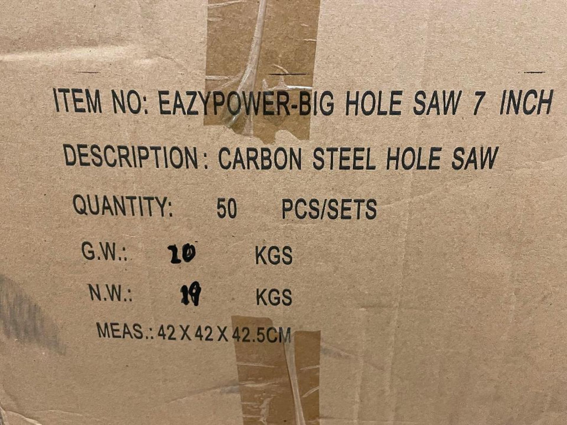 DESCRIPTION: (2) CASES OF 7" CARBON STEEL HOLE SAWS. 50 PER CASE, 100 IN LOT BRAND / MODEL: 30126 AD - Image 3 of 3