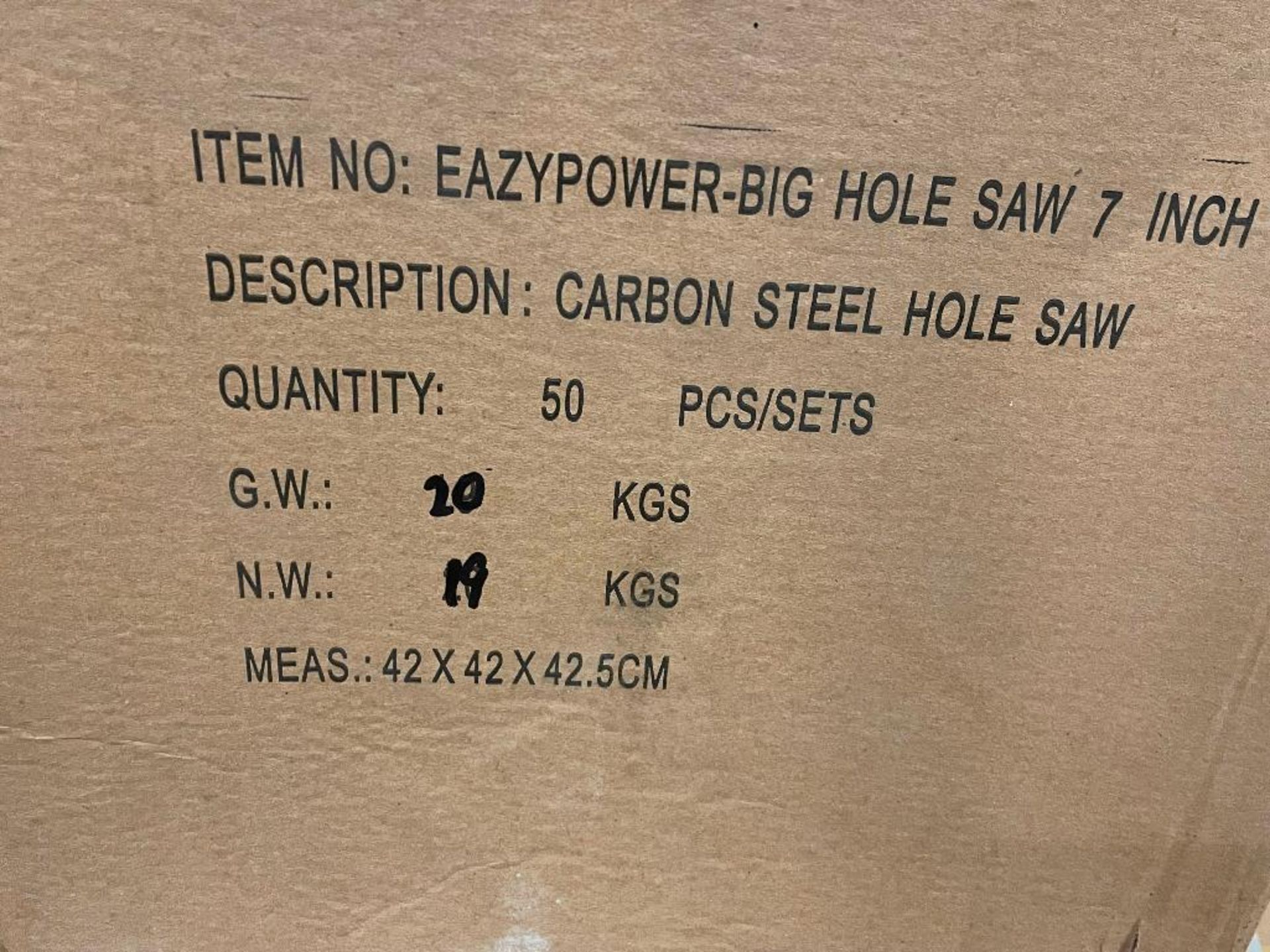 DESCRIPTION: (2) CASES OF 7" CARBON STEEL HOLE SAWS. 50 PER CASE, 100 IN LOT BRAND / MODEL: 30126 AD - Image 3 of 3