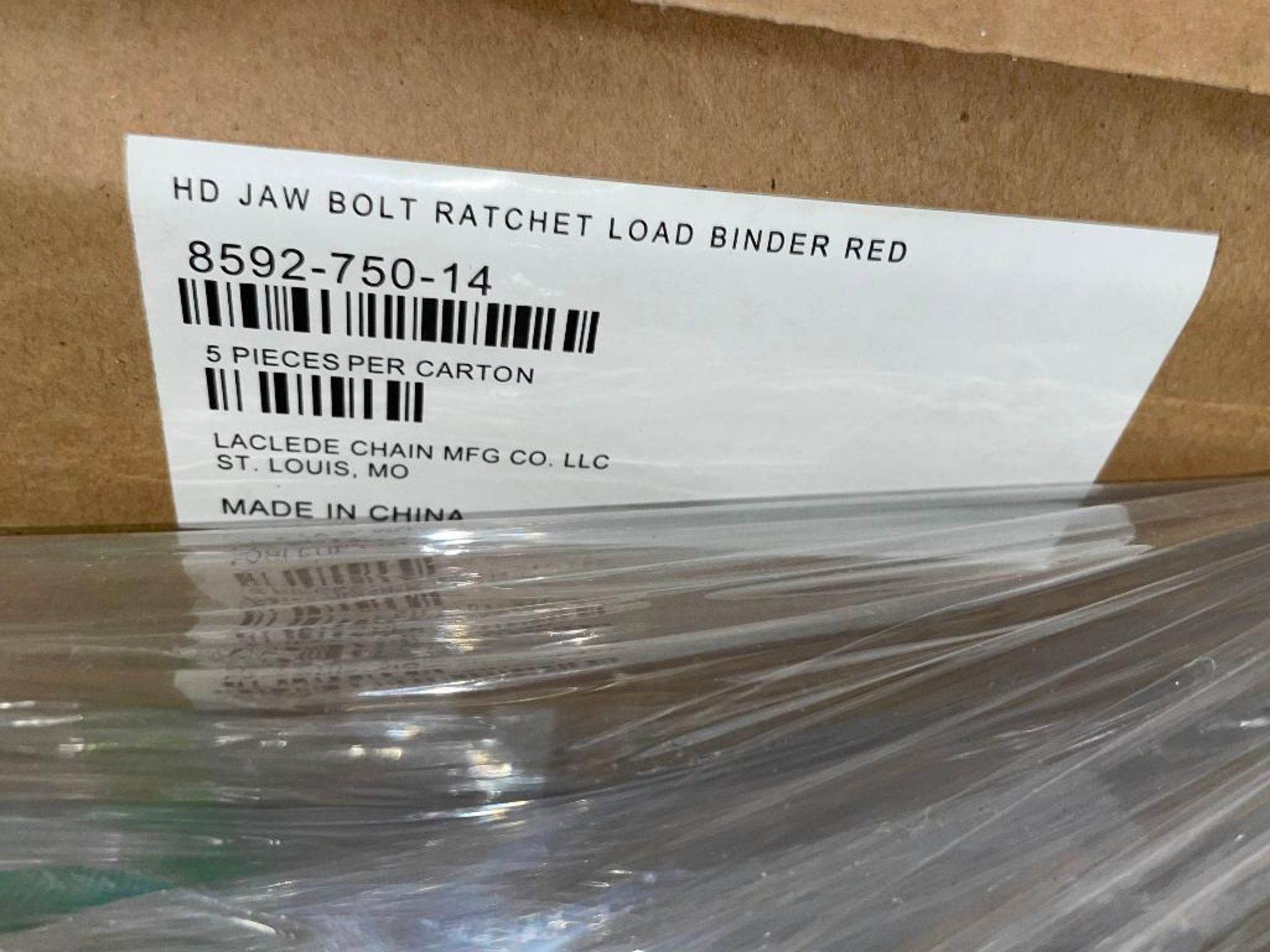 DESCRIPTION: (2) CASES OF HD JAW BOLT RATCHET LOAD BINDERS - RED. 5 PER CASE, 10 IN LOT TOTAL. BRAND - Image 6 of 6