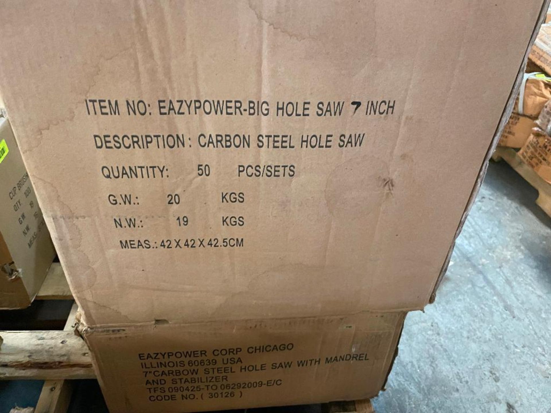 DESCRIPTION: (2) CASES OF 7" CARBON STEEL HOLE SAWS. 50 PER CASE, 100 IN LOT BRAND / MODEL: 30126 AD - Image 5 of 7
