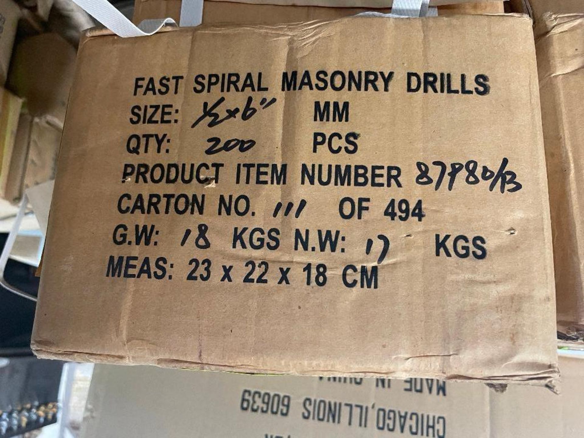 DESCRIPTION: (3) CASES OF 1/2" X 6" SPIRAL MASONRY DRILLS. 200 PER CASE, 600 IN LOT. BRAND / MODEL: - Image 3 of 4