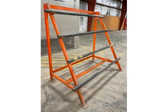 DESCRIPTION: 4-TIER STEEL MATERIAL RACK SIZE: 82"X52"X72" QTY: 1