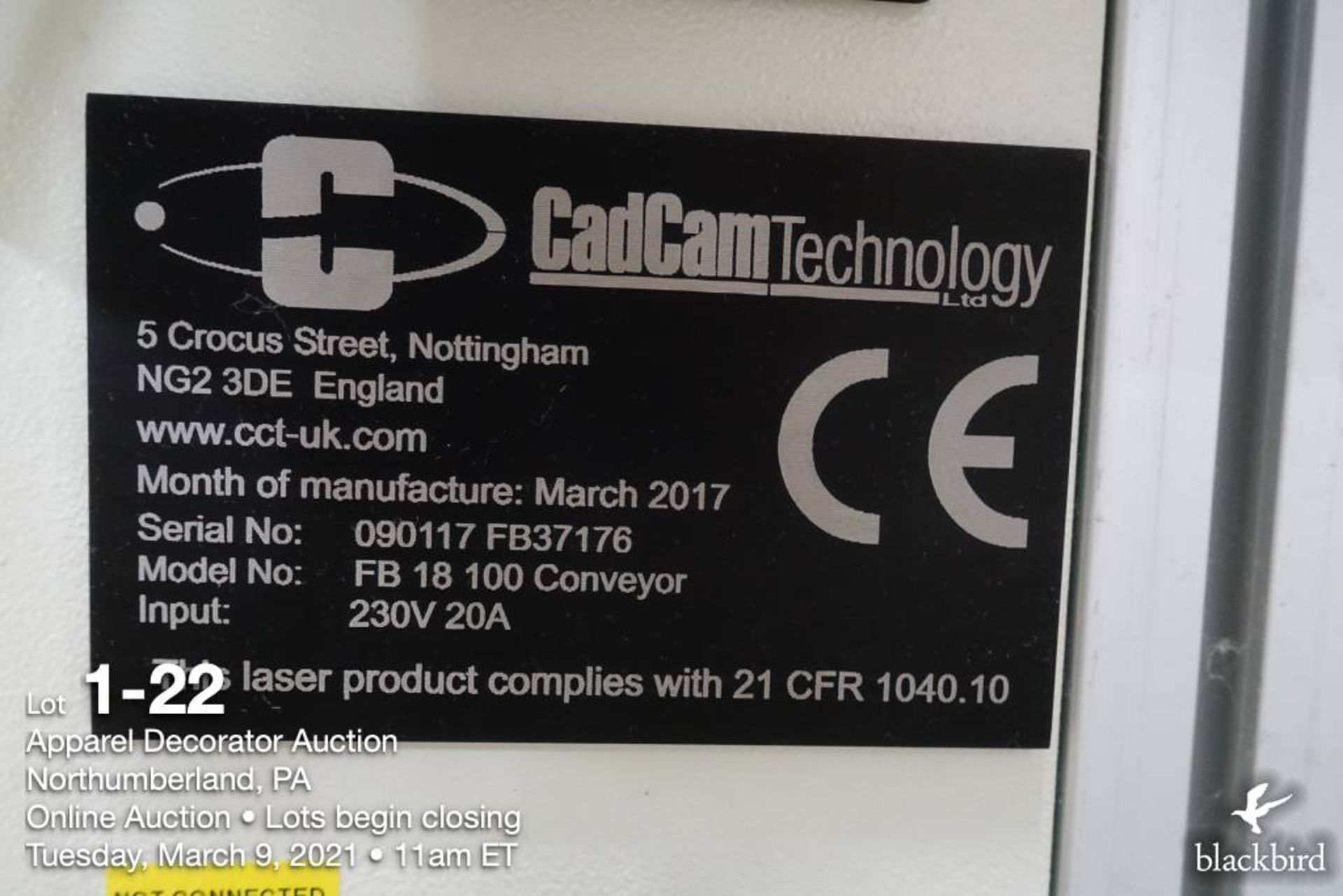 CadCam Technology laser cutter model FB-18-100, SN 090117 FB37176, 100 watt Rofin water cooled - Image 22 of 22