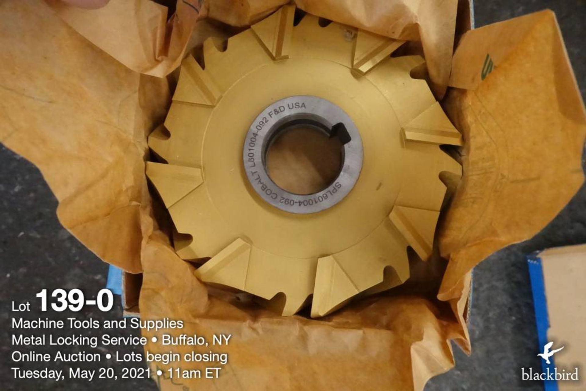 F&D 6" x 1" cobalt milling cutter, 1 1/2" arbor