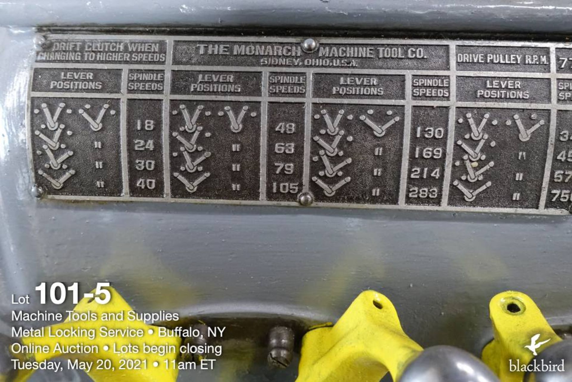 Monarch lathe, 4-jaw chuck, toolpost, tailstock - Image 6 of 7