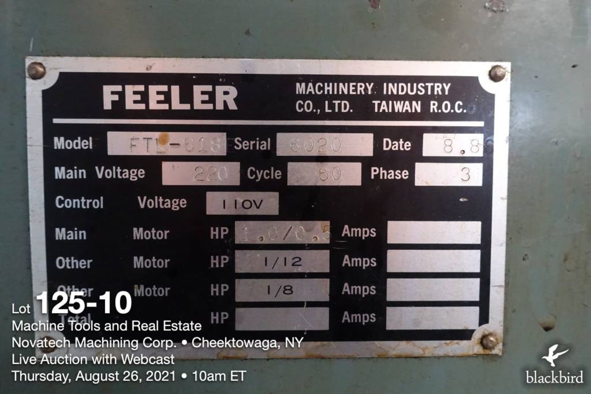 Feeler Toolroom Lathe, 6" x 18" - Image 10 of 10