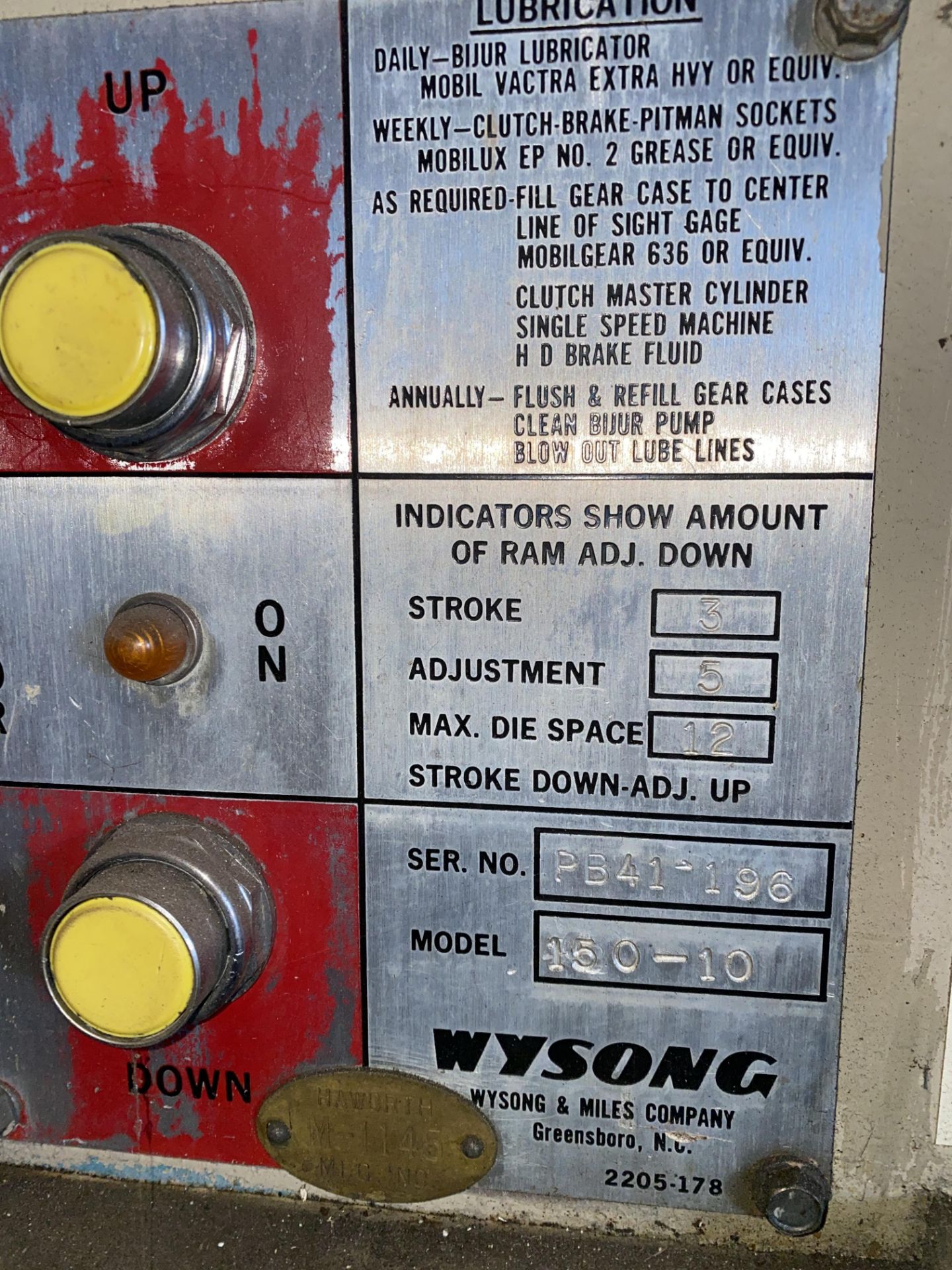 150 Ton Wysong Press Brake - Image 2 of 8