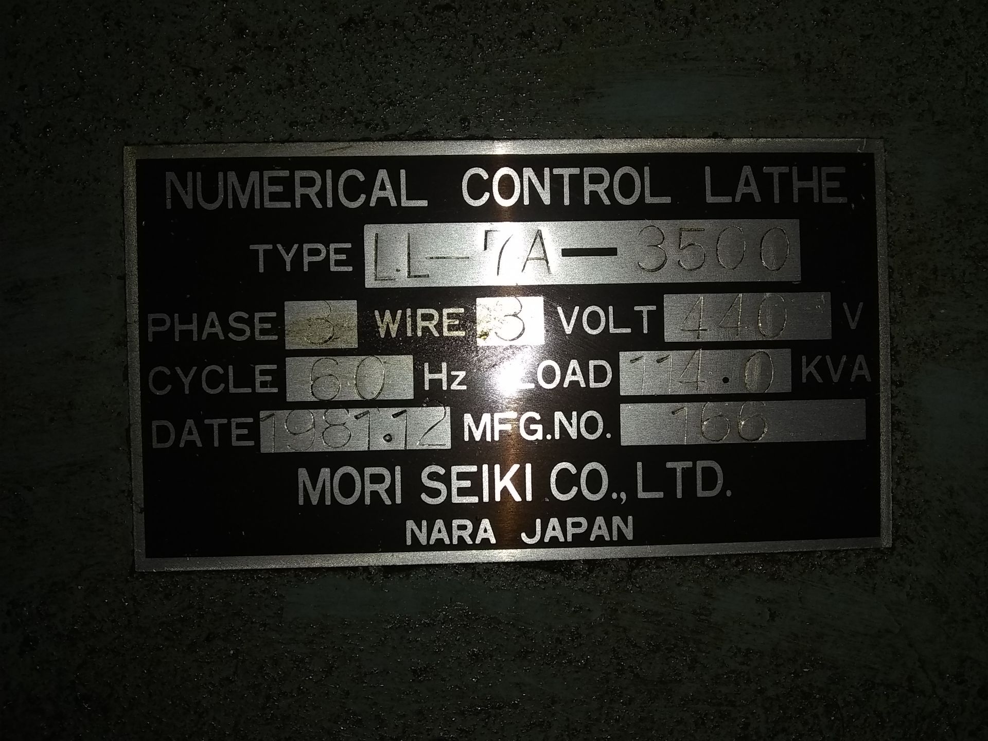 Mori Seiki LL-7A-3500 CNC Lathe w/Fanuc 6T Control - Image 8 of 8