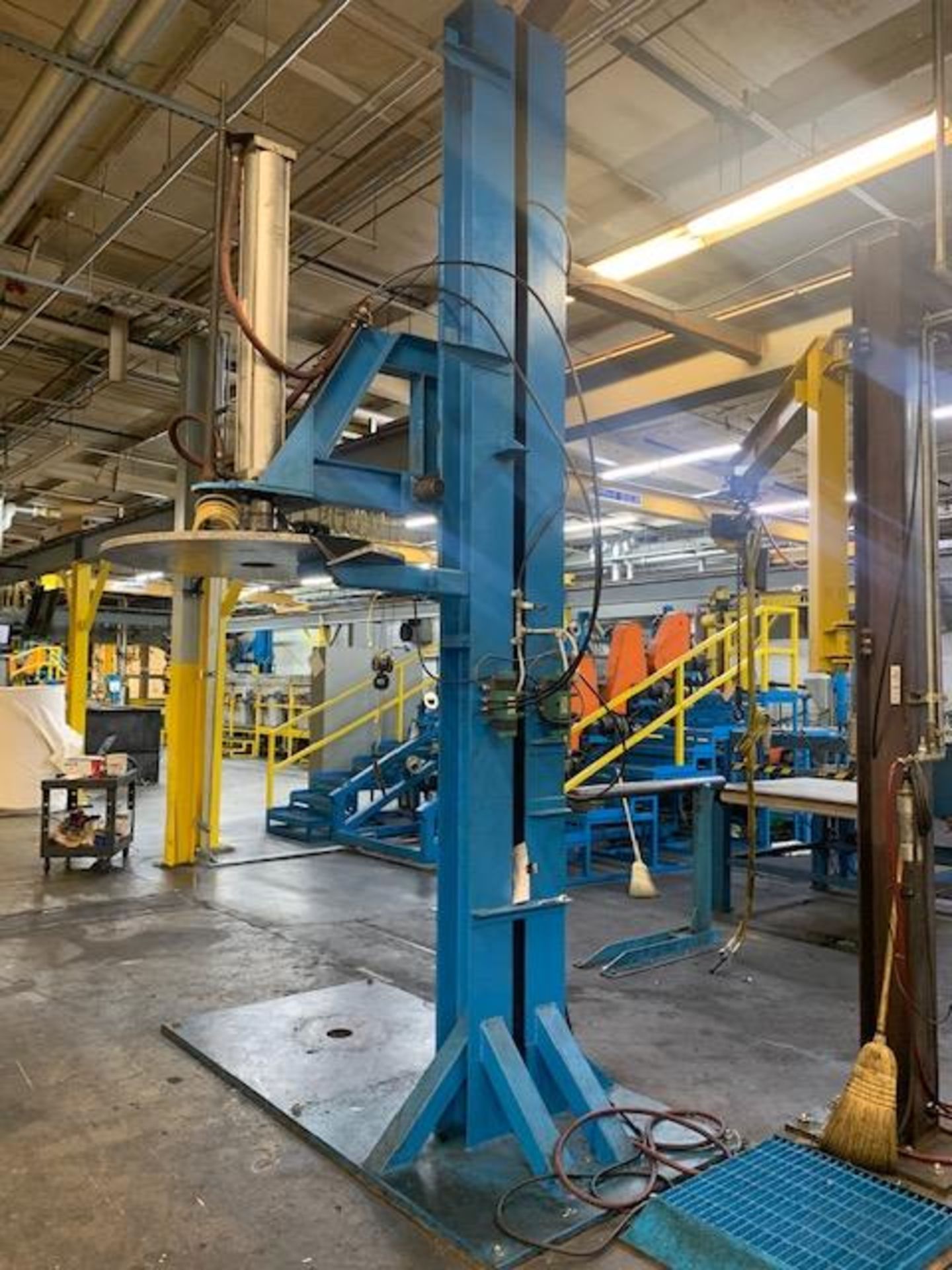 Pneumatic Swing Arm Press, 41-1/4" Dia, 14' 5" OAH, w/ Valves & Cylinders - Image 2 of 8