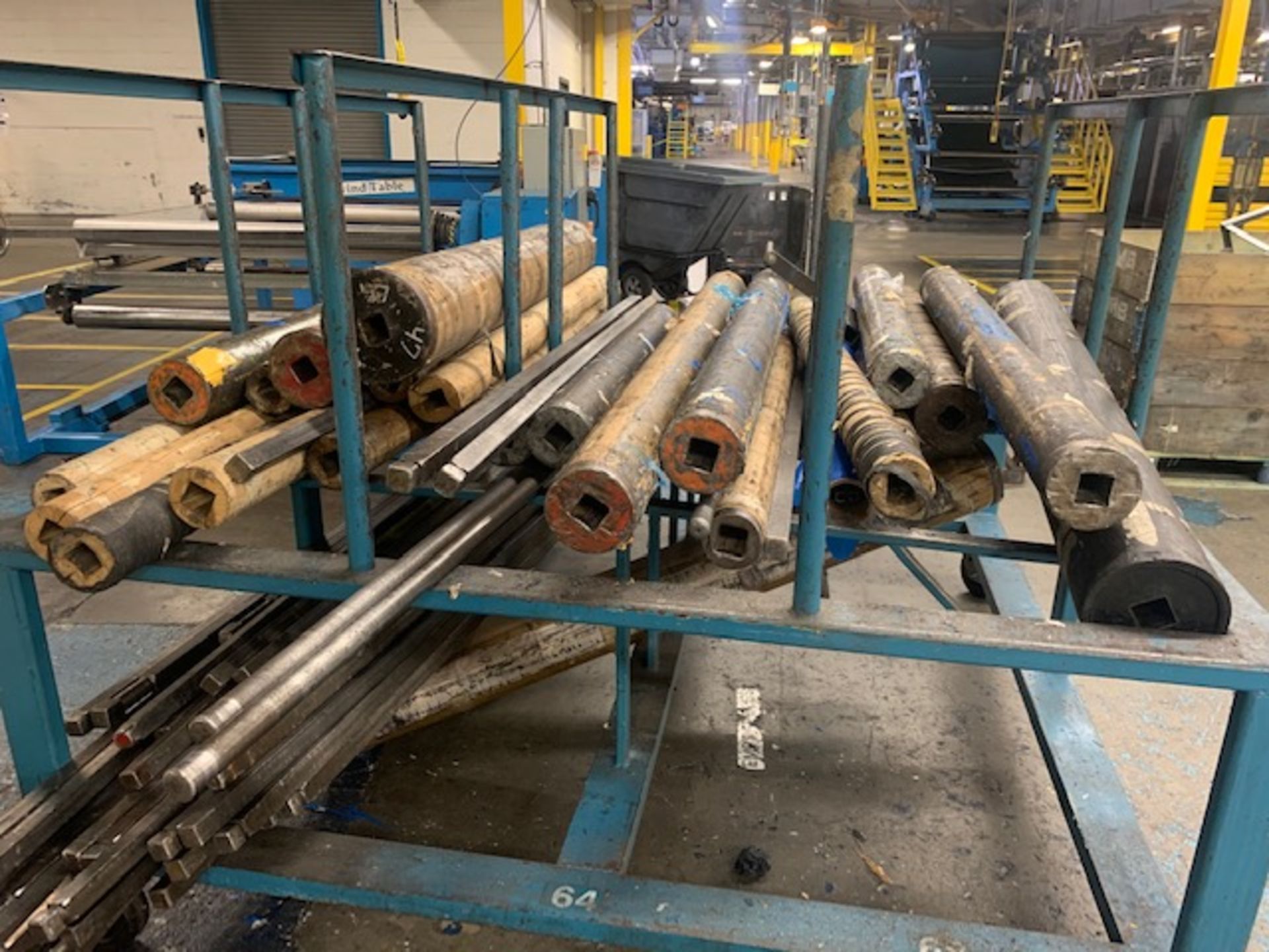 Misc Rolls and Bars for Calender Line w/ Steel Roll-a-Round Cart - Image 2 of 5