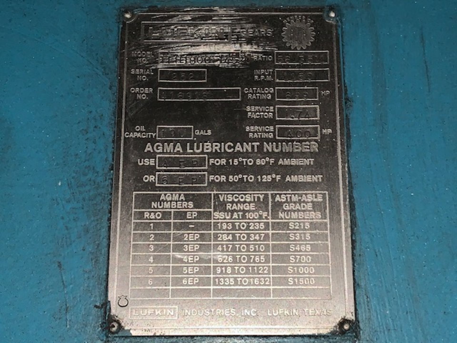 8.0" 9:1 NRM Rubber Extruder, w/ Lufkin Gear Unit, 400 HP, Date: 12-00 - Image 9 of 12