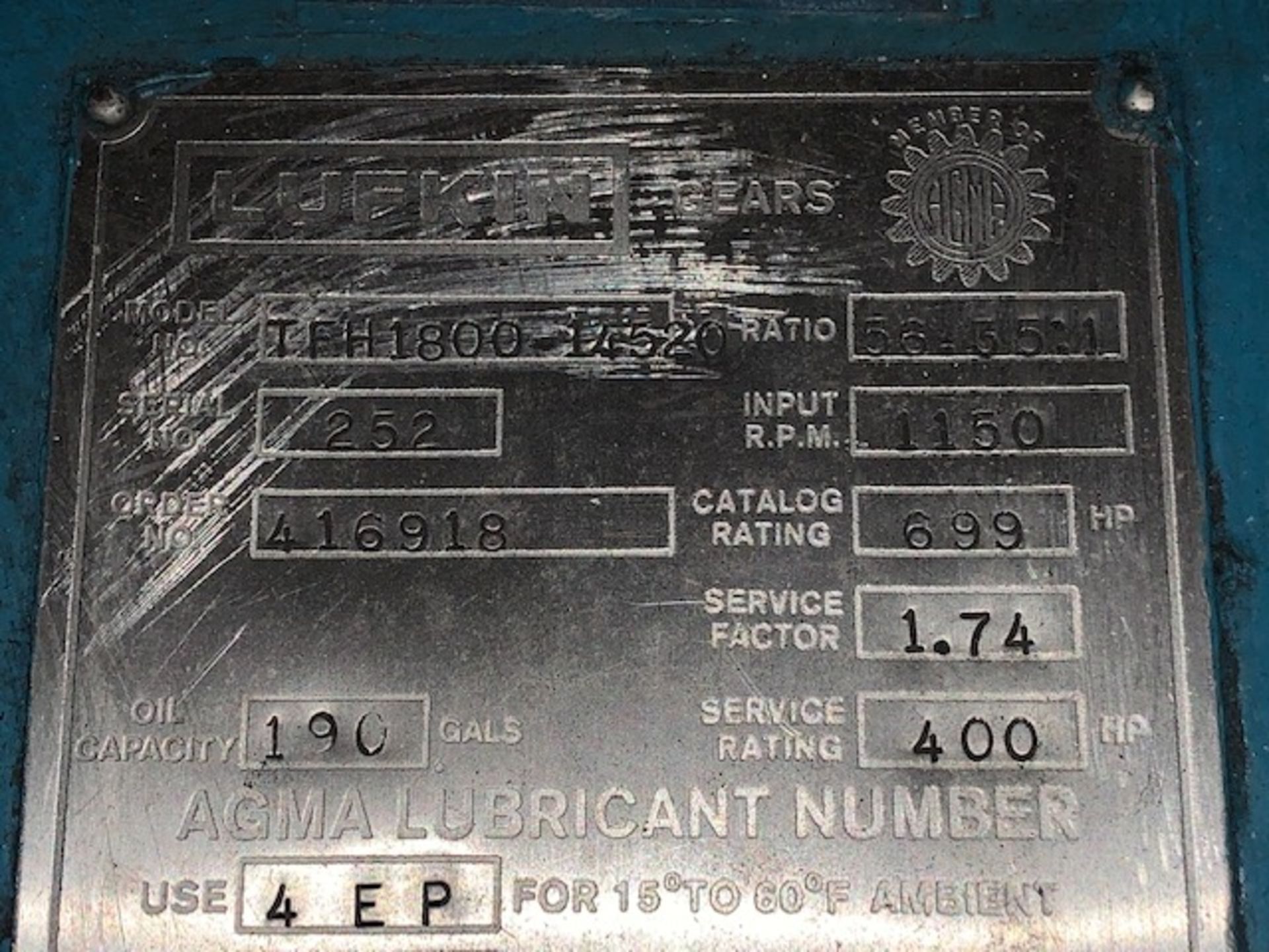 8.0" 9:1 NRM Rubber Extruder, w/ Lufkin Gear Unit, 400 HP, Date: 12-00 - Image 10 of 12
