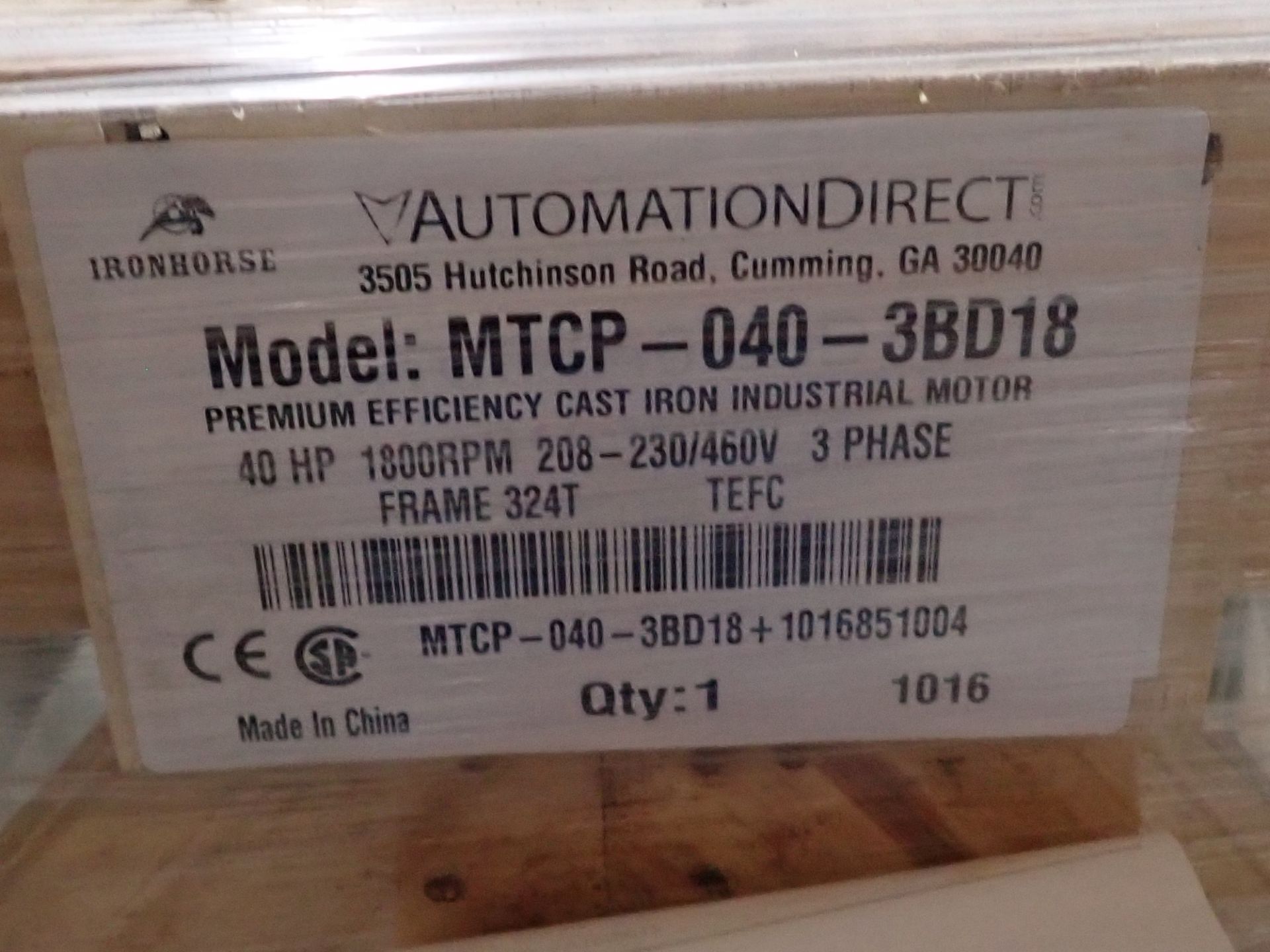 40 HP Industrial Automation Motor - Image 4 of 4