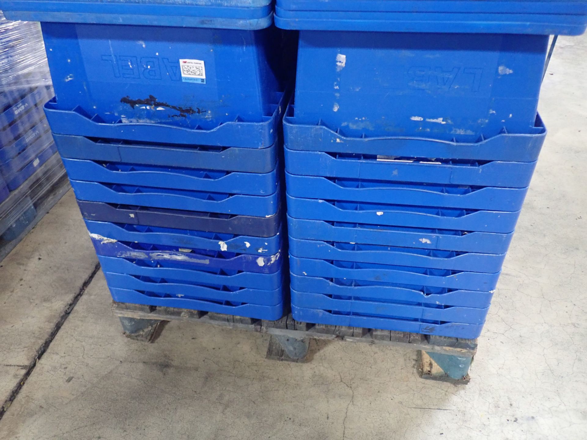 Skid Lot of Blue Plastic Storage / Shipping Bins - Image 4 of 4