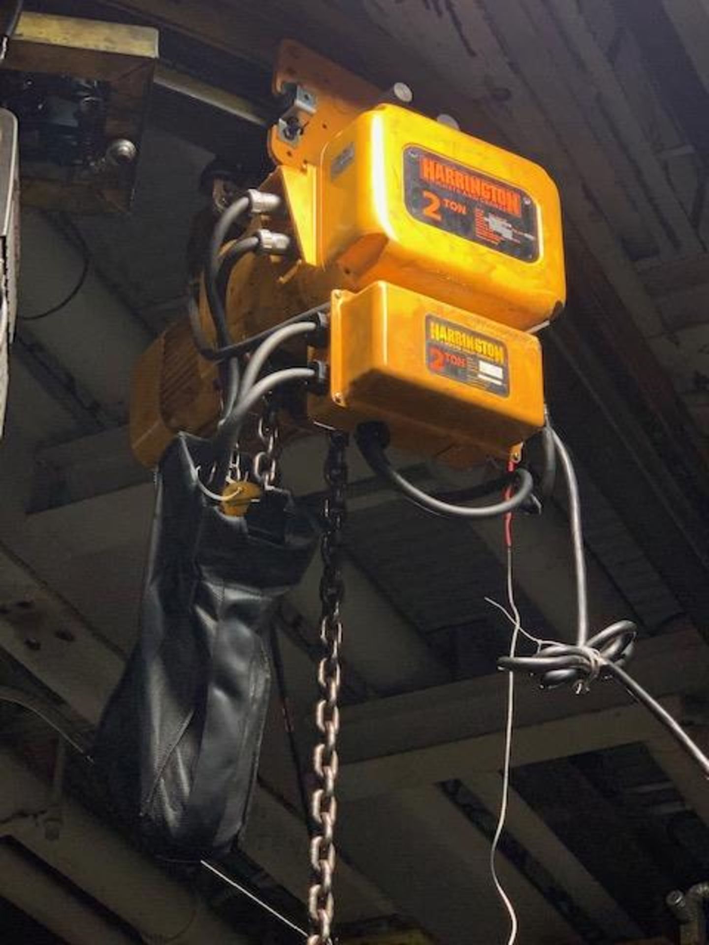 2 Ton Harrington Electric Chain Hoist w/ Pendant & Power Trolley, 14 FPM, Mfg'd: 2018 - Image 2 of 8