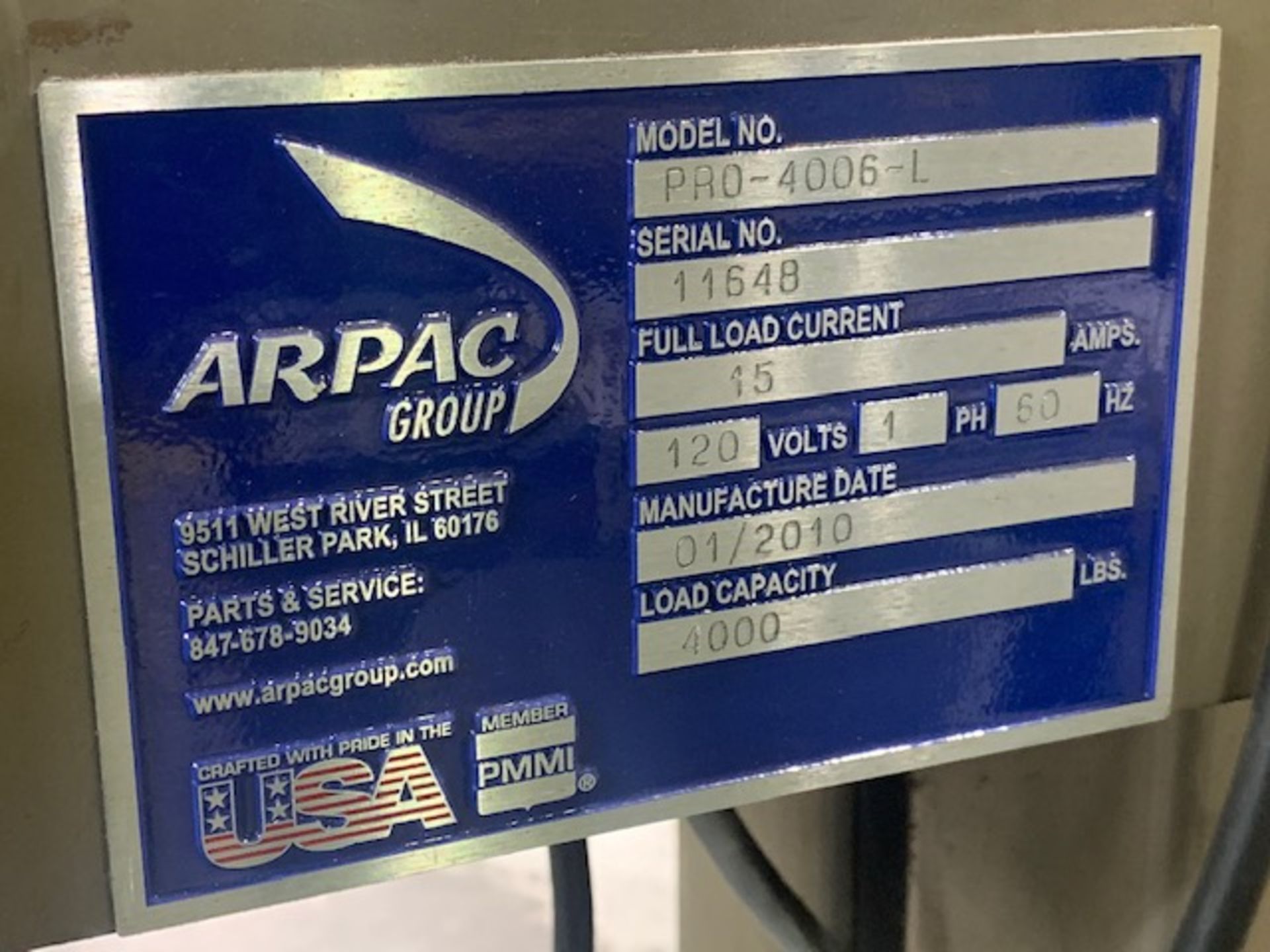 60" Airpac Semi-Automatic Stretch Wrapping Machine, Mod# PRO-4006-L, Mfg'd: 2010 - Image 6 of 8