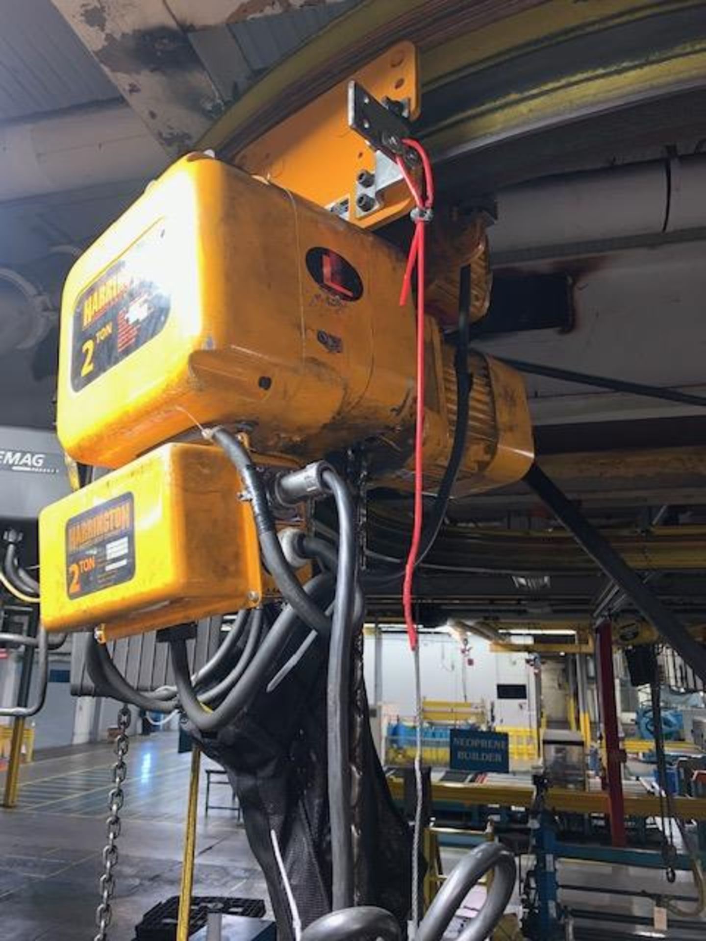 2 Ton Harrington Electric Chain Hoist w/ Pendant & Power Trolley, 14 FPM, Mfg'd: 2018 - Image 8 of 8