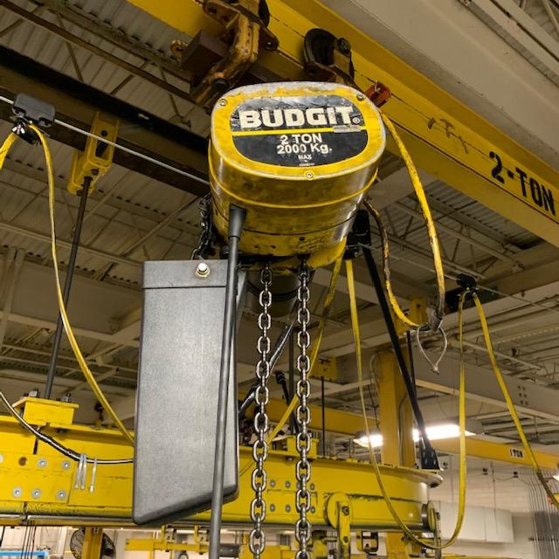 2 Ton Budgit Electric Chain Hoist, 16 FPM, Manual Trolley & Pendant, Mfg'd: 2017 - Image 2 of 6