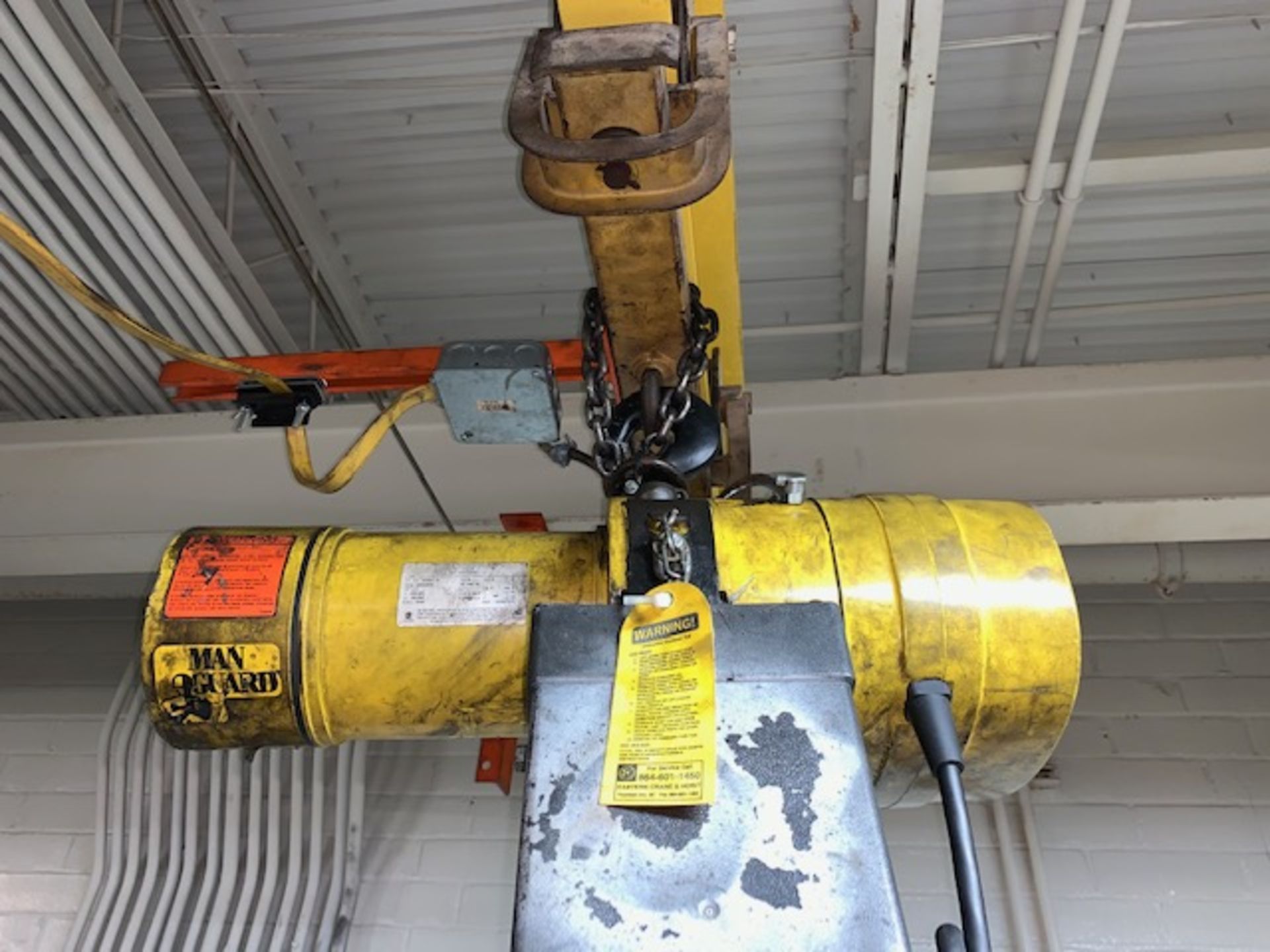 1 Ton Budgit Electric Chain Hoist, w/ Pendant & Manual Trolley - Image 6 of 6