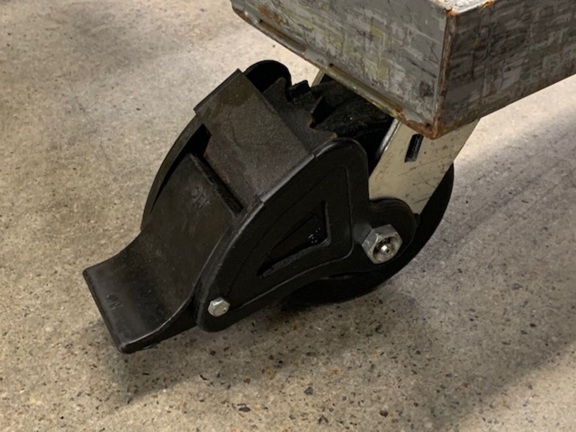 45-1/2" x 48-1/2" Steel Cart w/ 2" Lip, Swivel wheels for easy movement, Steel Construction - Image 2 of 4