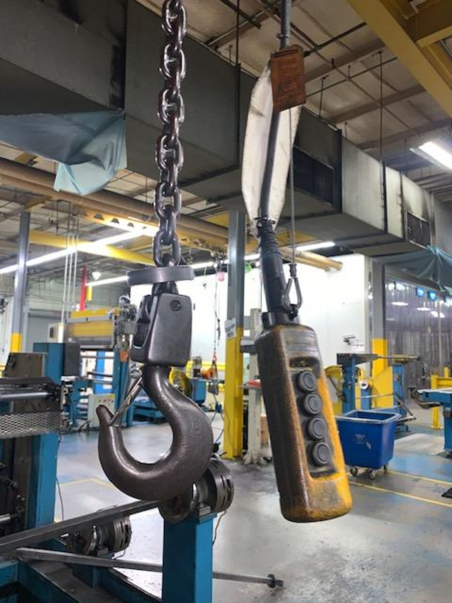 1 Ton Budgit Electric Chain Hoist, w/ Power Trolley & Pendant Controlled - Image 5 of 5