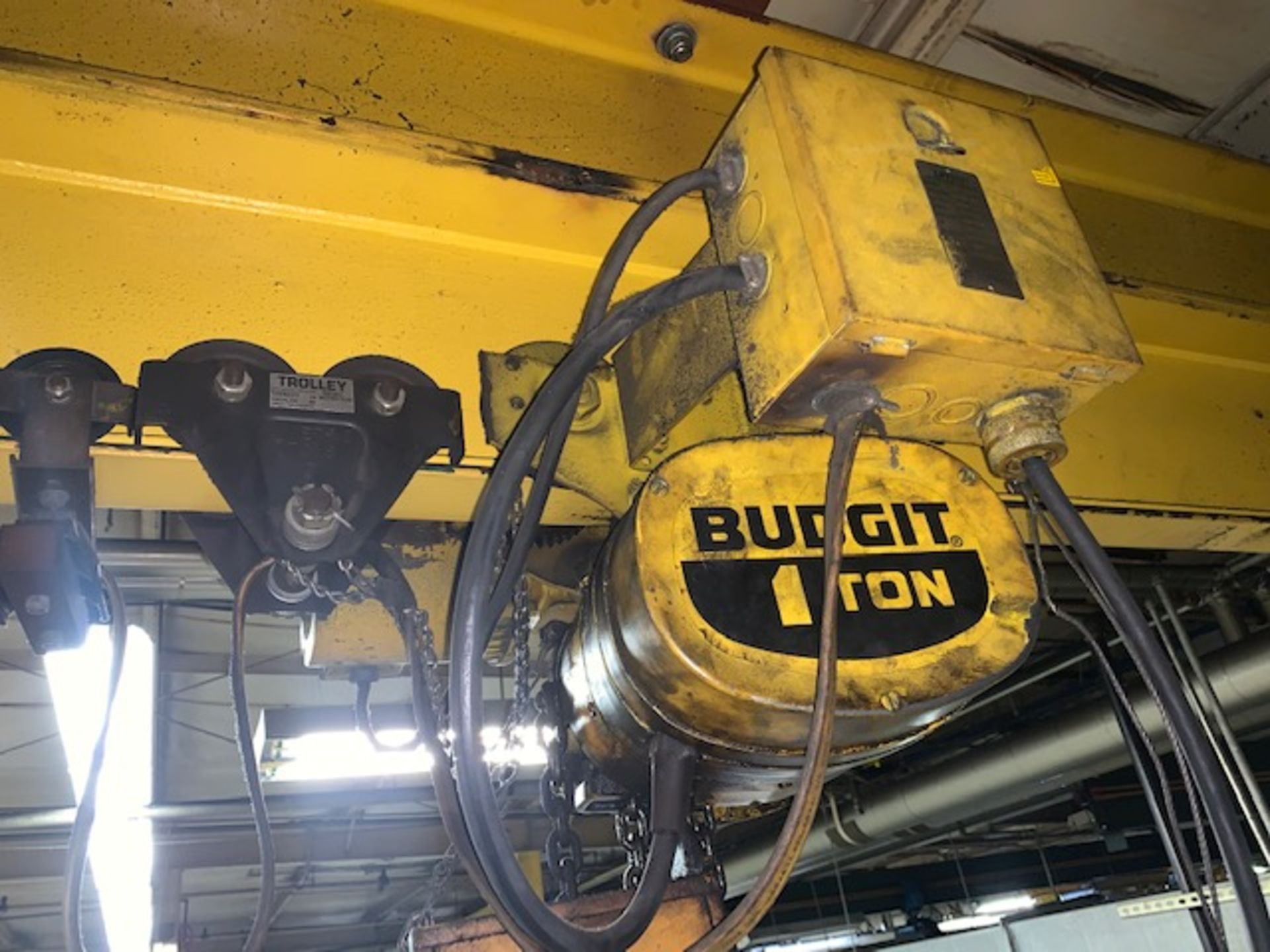 1 Ton Budgit Electric Chain Hoist, w/ Power Trolley & Pendant Controlled - Image 5 of 5