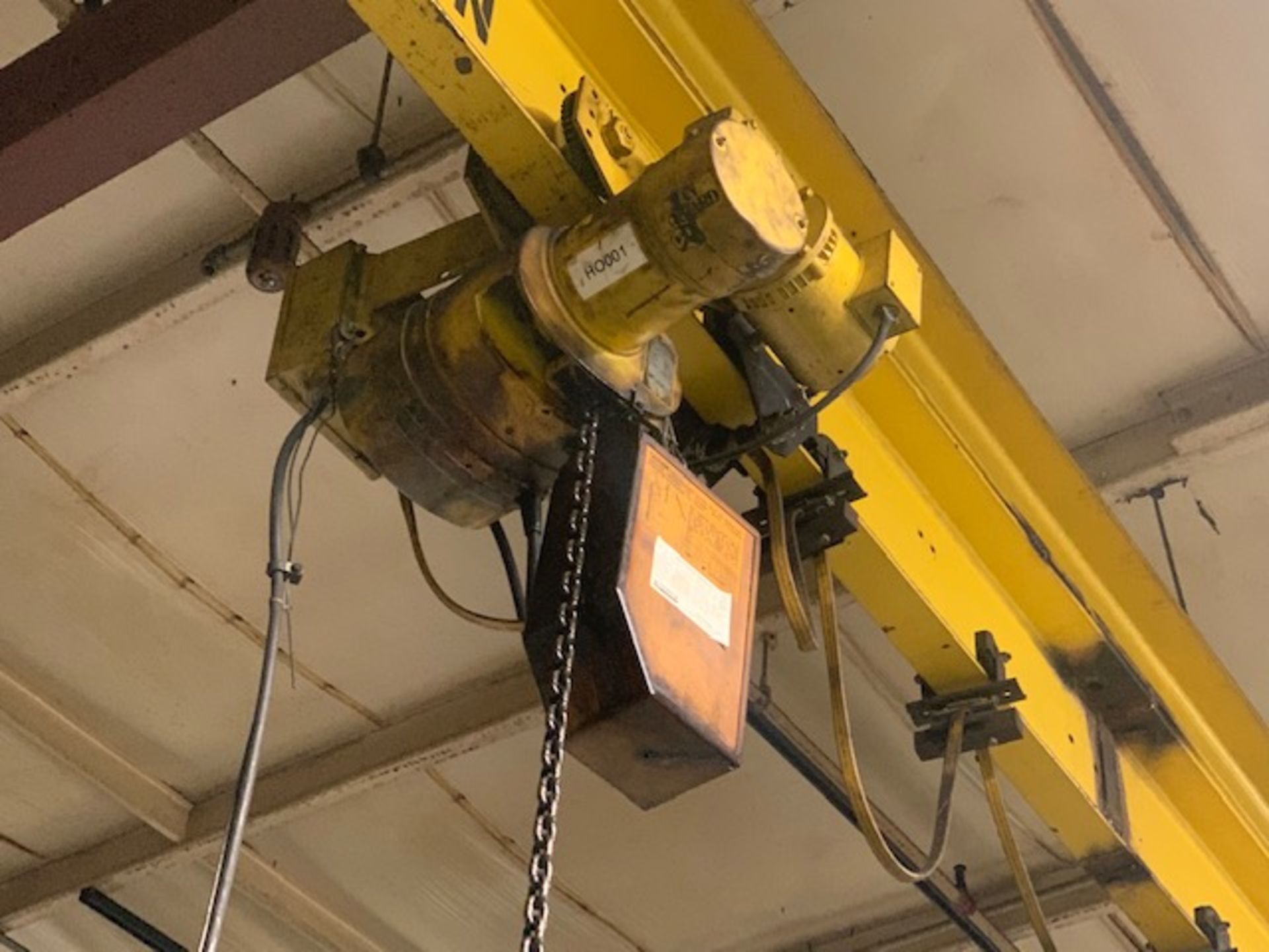 1 Ton Budgit Electric Chain Hoist, w/ Power Trolley & Pendant Controlled - Image 3 of 5